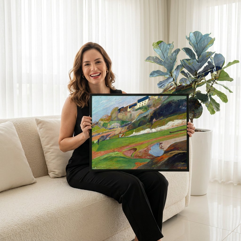 Quadro Decorativo A Fazenda de Le Pouldu - Paul Gauguin com modelo em ambiente