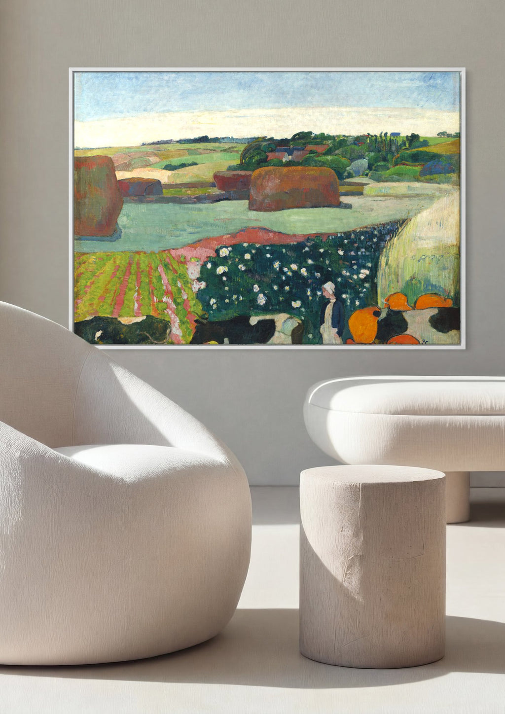 Quadro Decorativo A Fazenda de Le Pouldu - Paul Gauguin em ambiente decorado