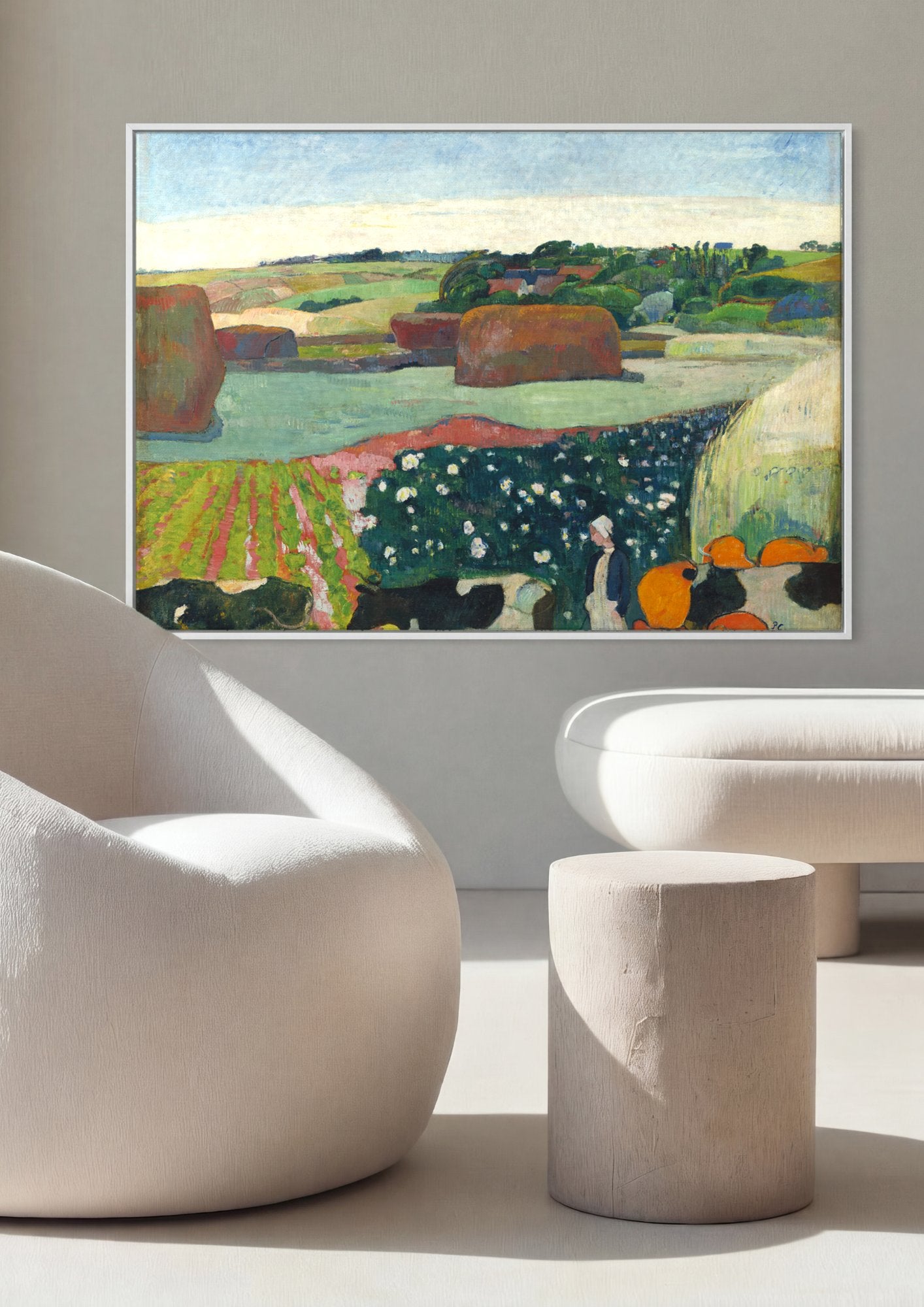 Quadro Decorativo A Fazenda de Le Pouldu - Paul Gauguin em ambiente decorado