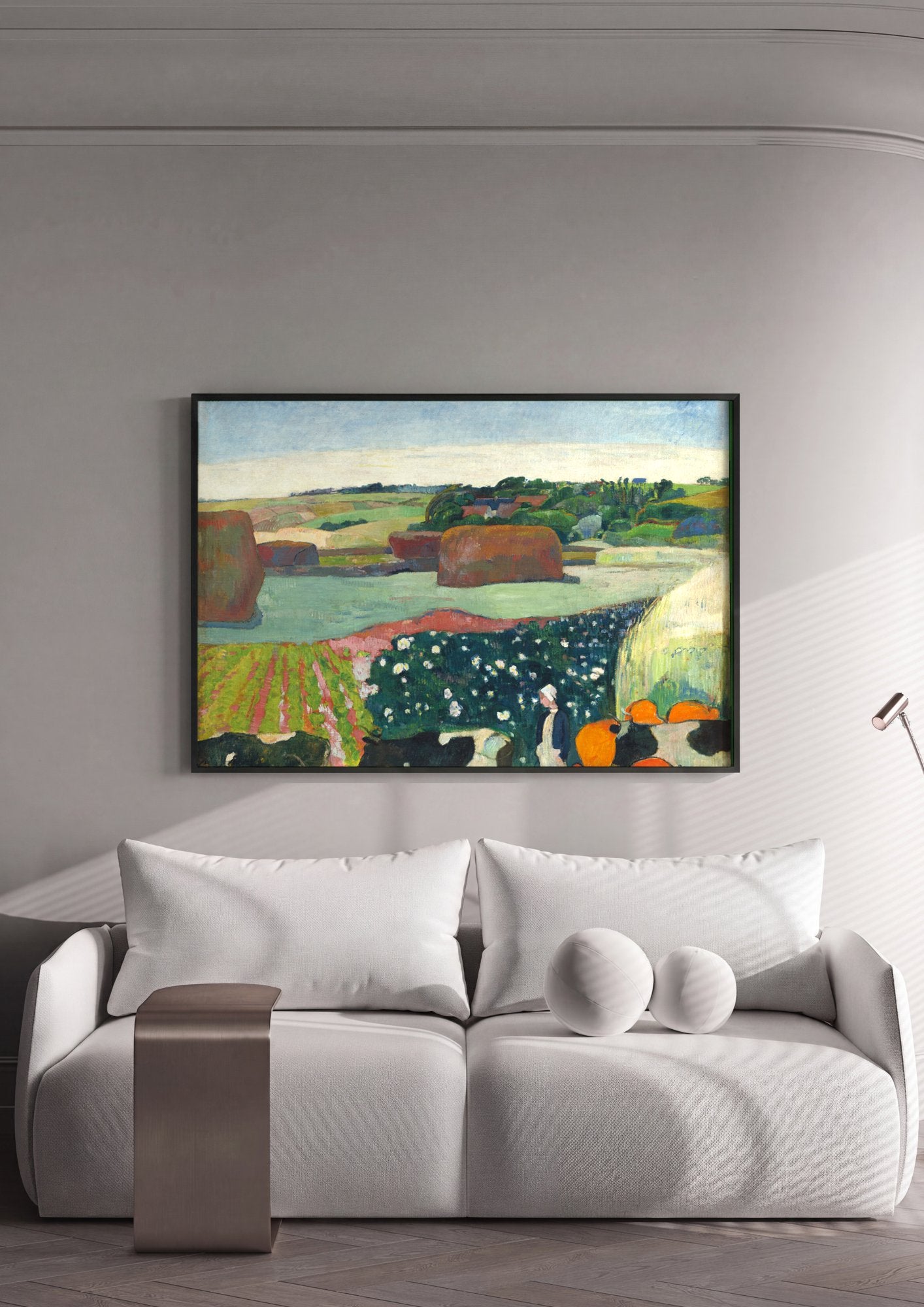 Quadro Decorativo A Fazenda de Le Pouldu - Paul Gauguin em ambiente decorado
