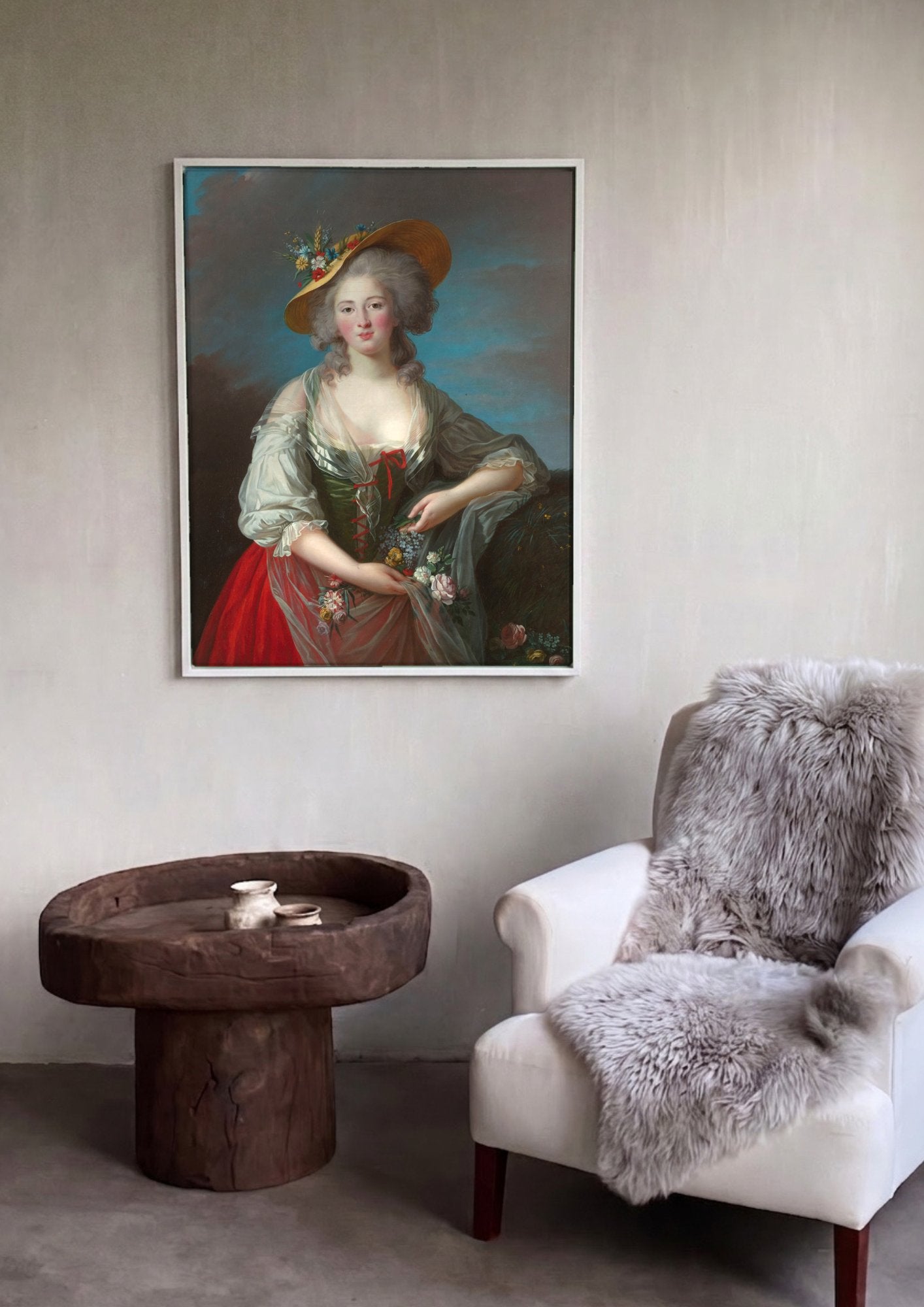 Quadro Decorativo A Jardineira - Vigée Le Brun em ambiente decorado