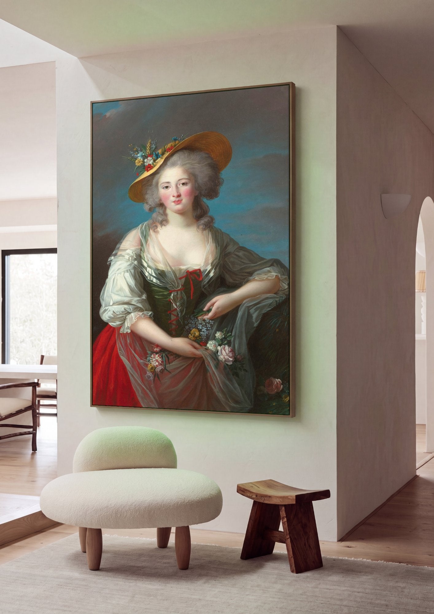 Quadro Decorativo A Jardineira - Vigée Le Brun em ambiente decorado