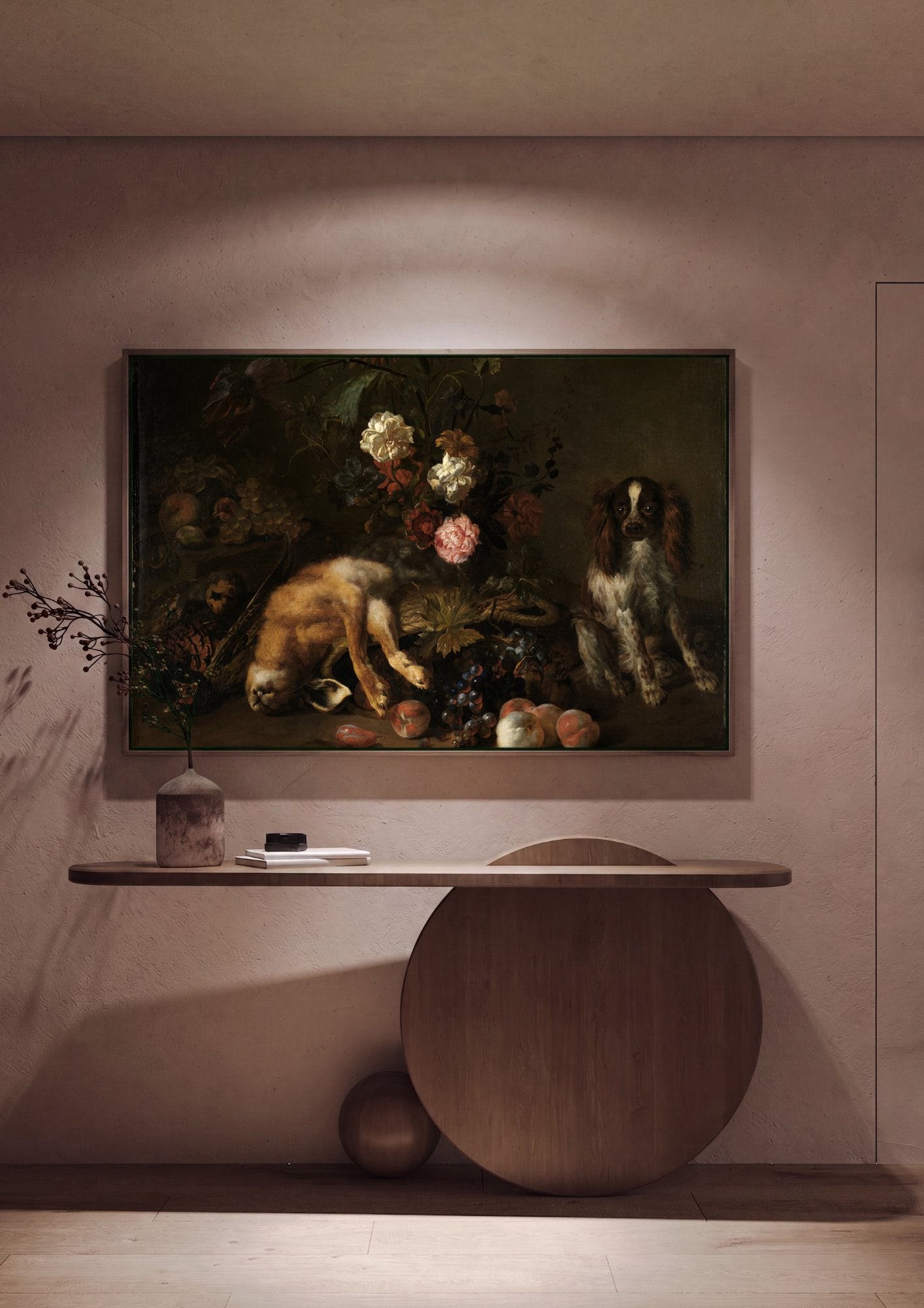 Quadro Decorativo Natureza Morta com Lebre - Largillière em ambiente decorado