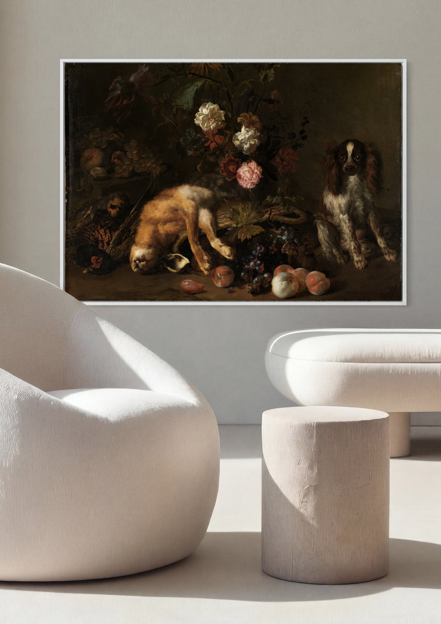 Quadro Decorativo Natureza Morta com Lebre - Largillière em ambiente decorado