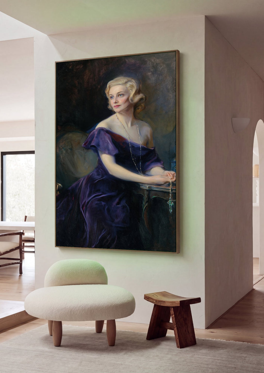 Quadro Decorativo Retrato de Mulher Elegante - Philip Alexius de László em ambiente decorado