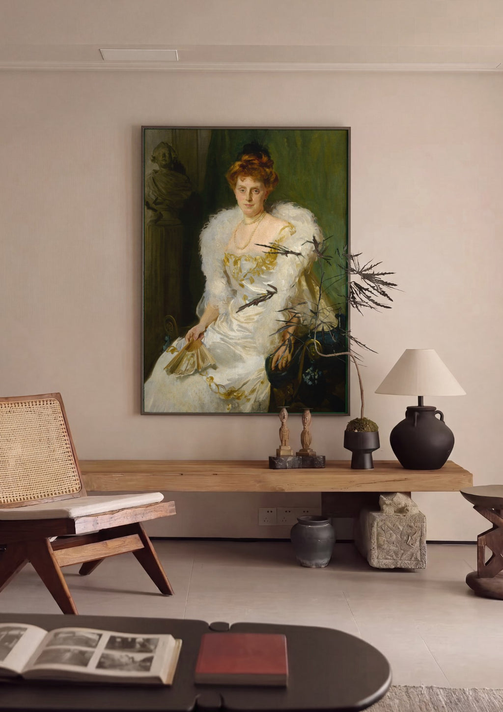 Quadro Decorativo Retrato de Mulher Elegante - John S. Sargent em ambiente decorado