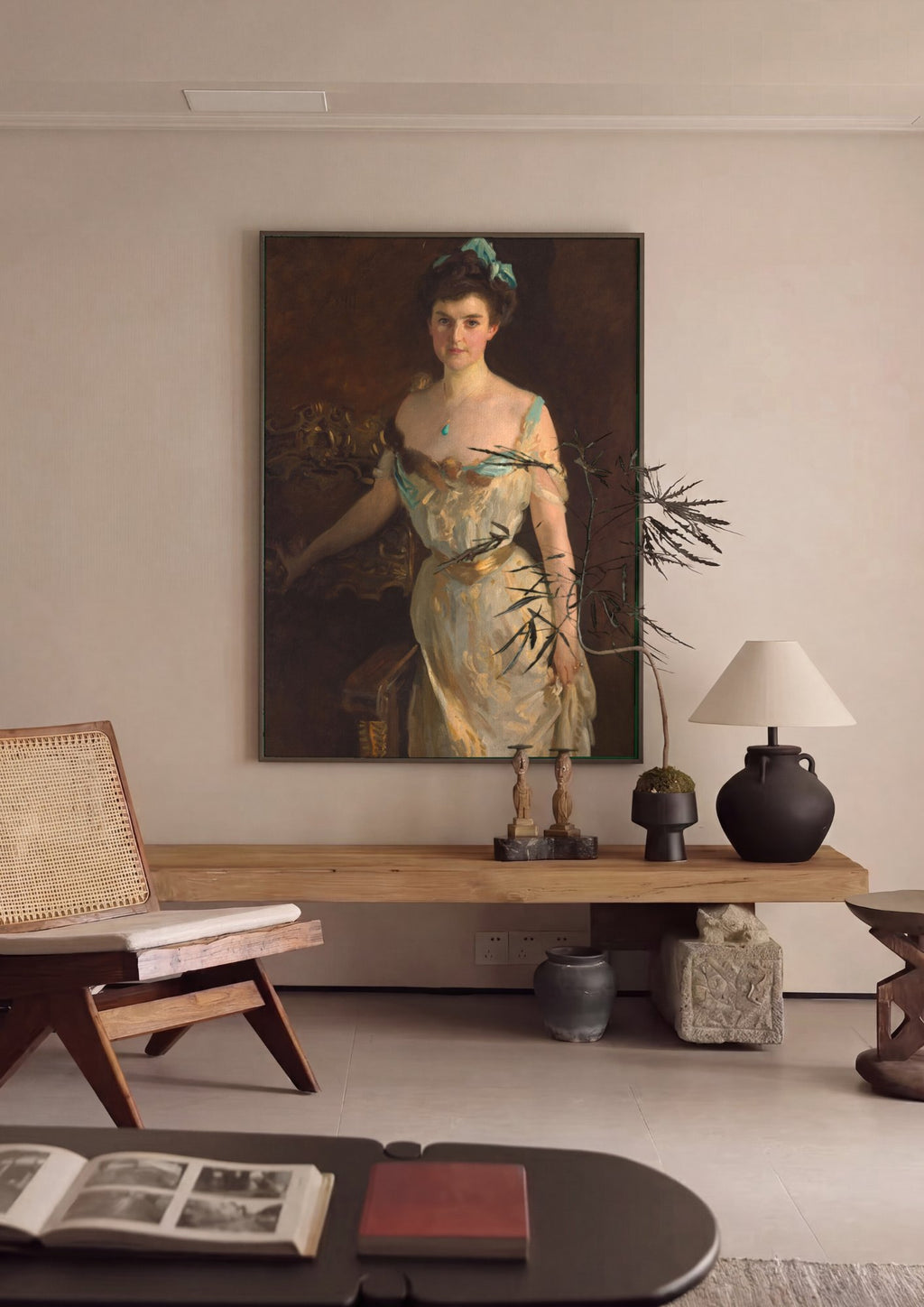 Quadro Decorativo Retrato de Mulher Elegante - John Singer Sargent em ambiente decorado