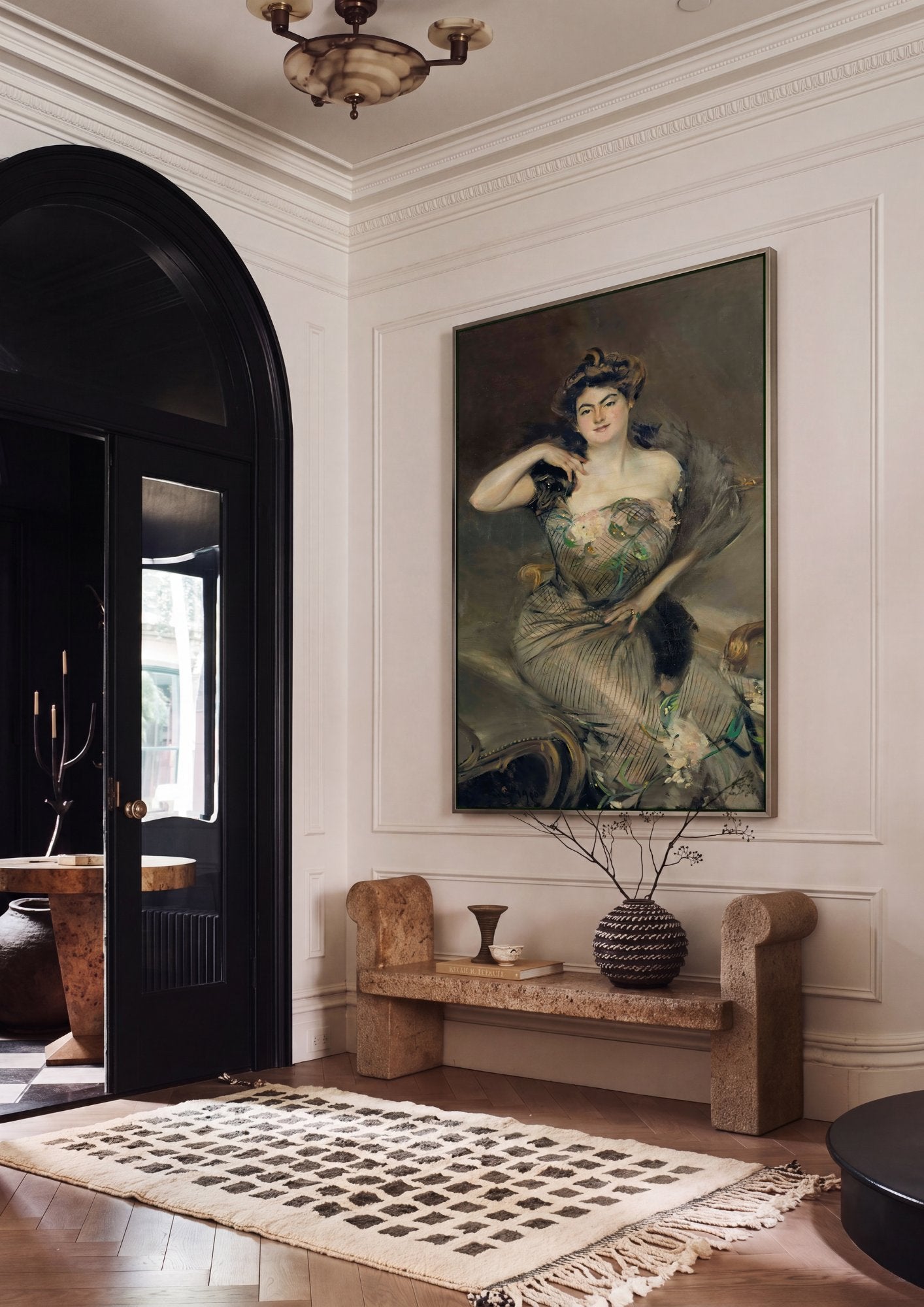 Quadro Decorativo Retrato de Mulher Elegante - Boldini em ambiente decorado