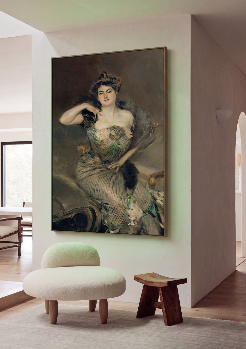 Quadro Decorativo Retrato de Mulher Elegante - Boldini em ambiente decorado