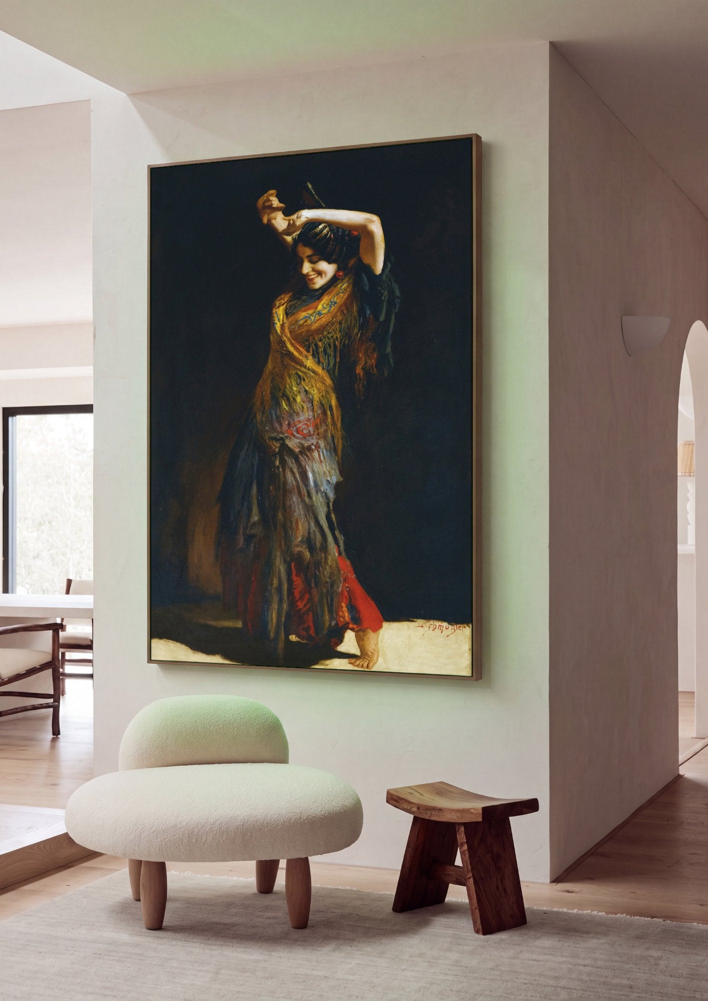 Quadro Decorativo A Dançarina Cigana – Leopold Schmutzler em ambiente decorado
