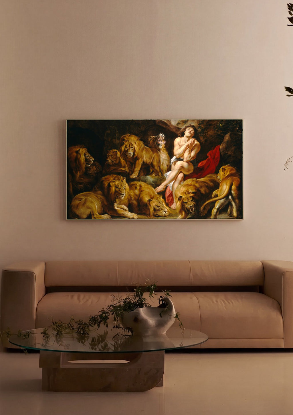 Quadro Decorativo Daniel na Cova dos Leões - Rubens em ambiente decorado