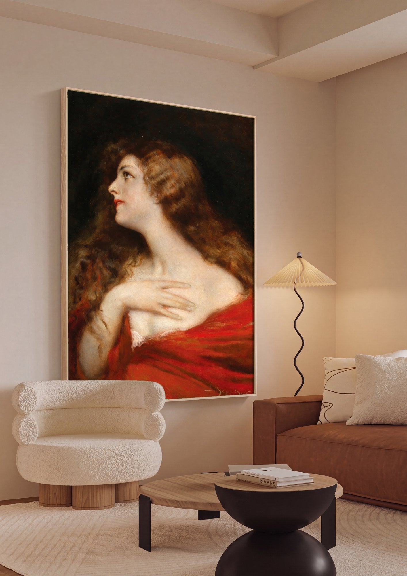 Quadro Decorativo A Dama de Vermelho - Leopold Schmutzler em ambiente decorado