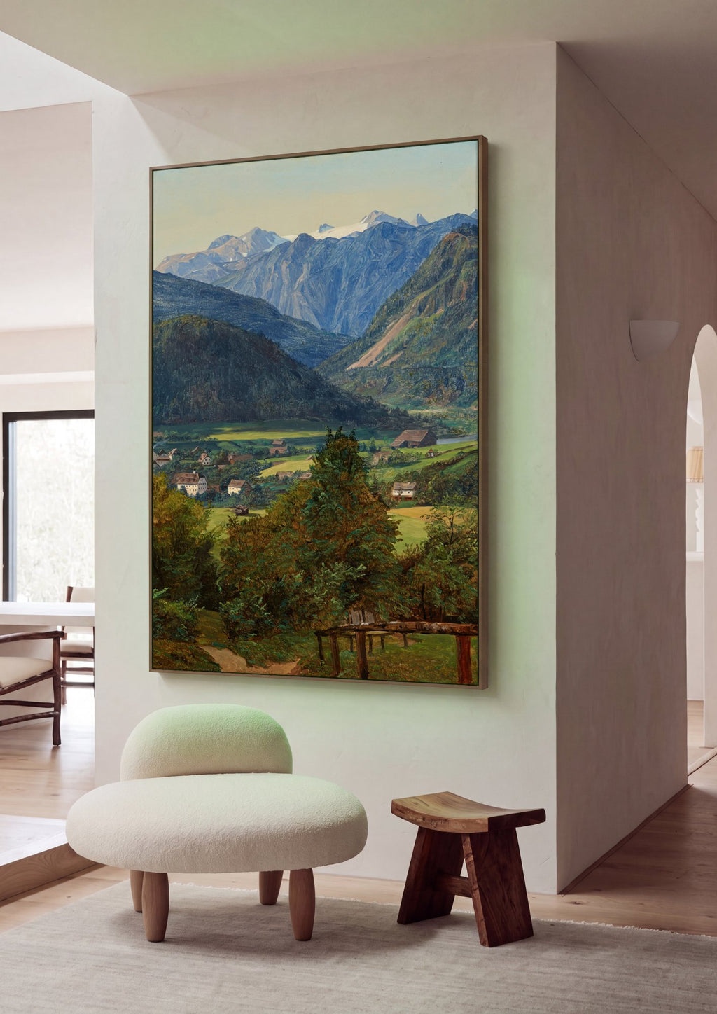 Quadro Decorativo Vale Alpino - Waldmüller em ambiente decorado