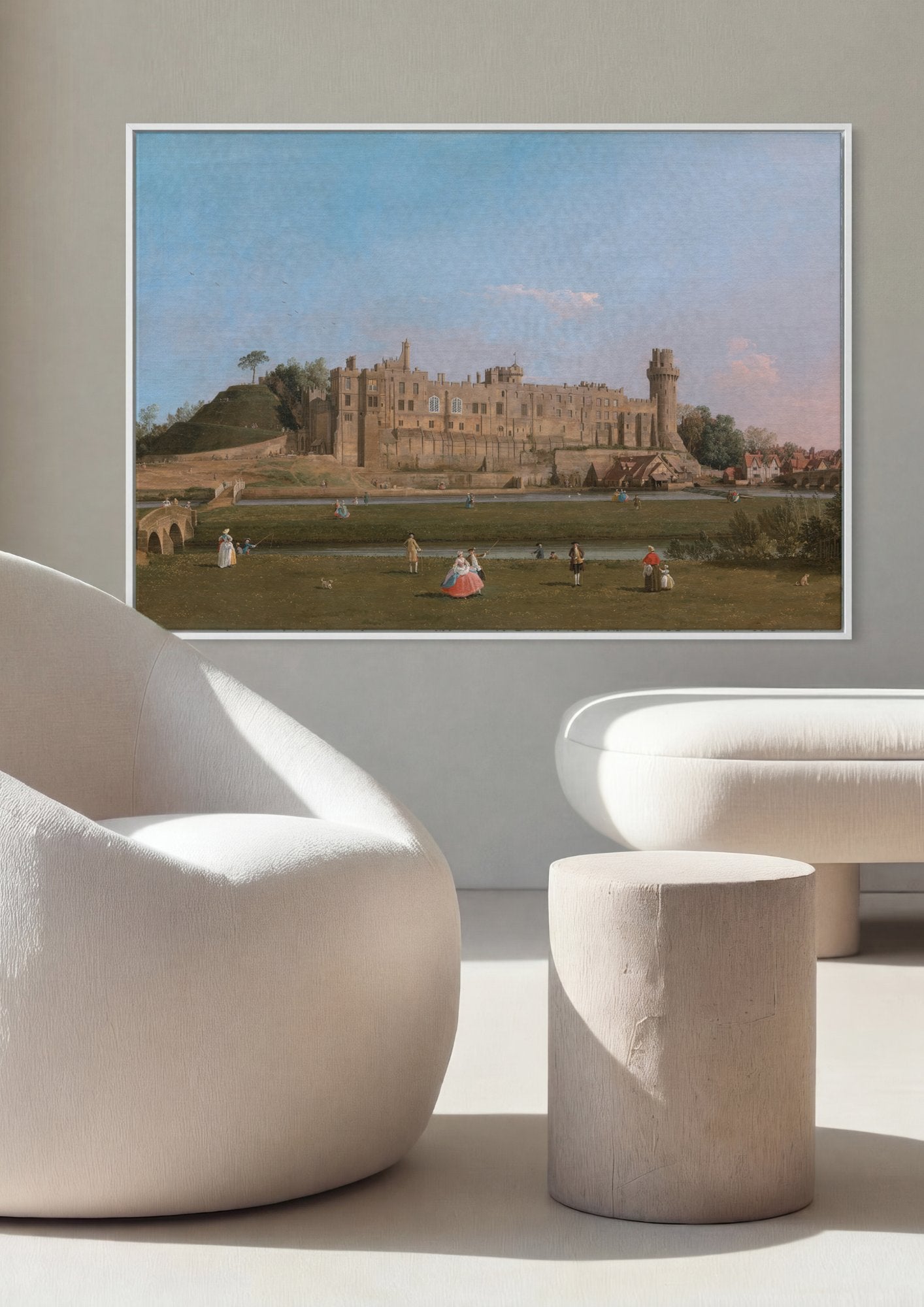 Quadro Decorativo 'Warwick Castle' - Canaletto em ambiente decorado