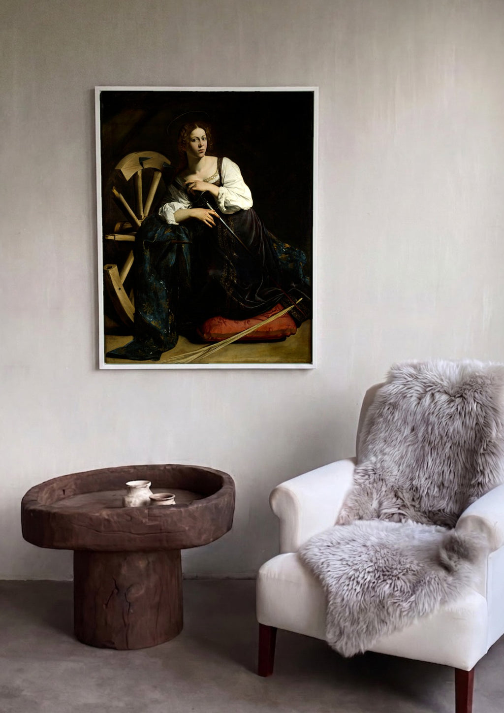Quadro Decorativo Santa Catarina de Alexandria - Caravaggio em ambiente decorado