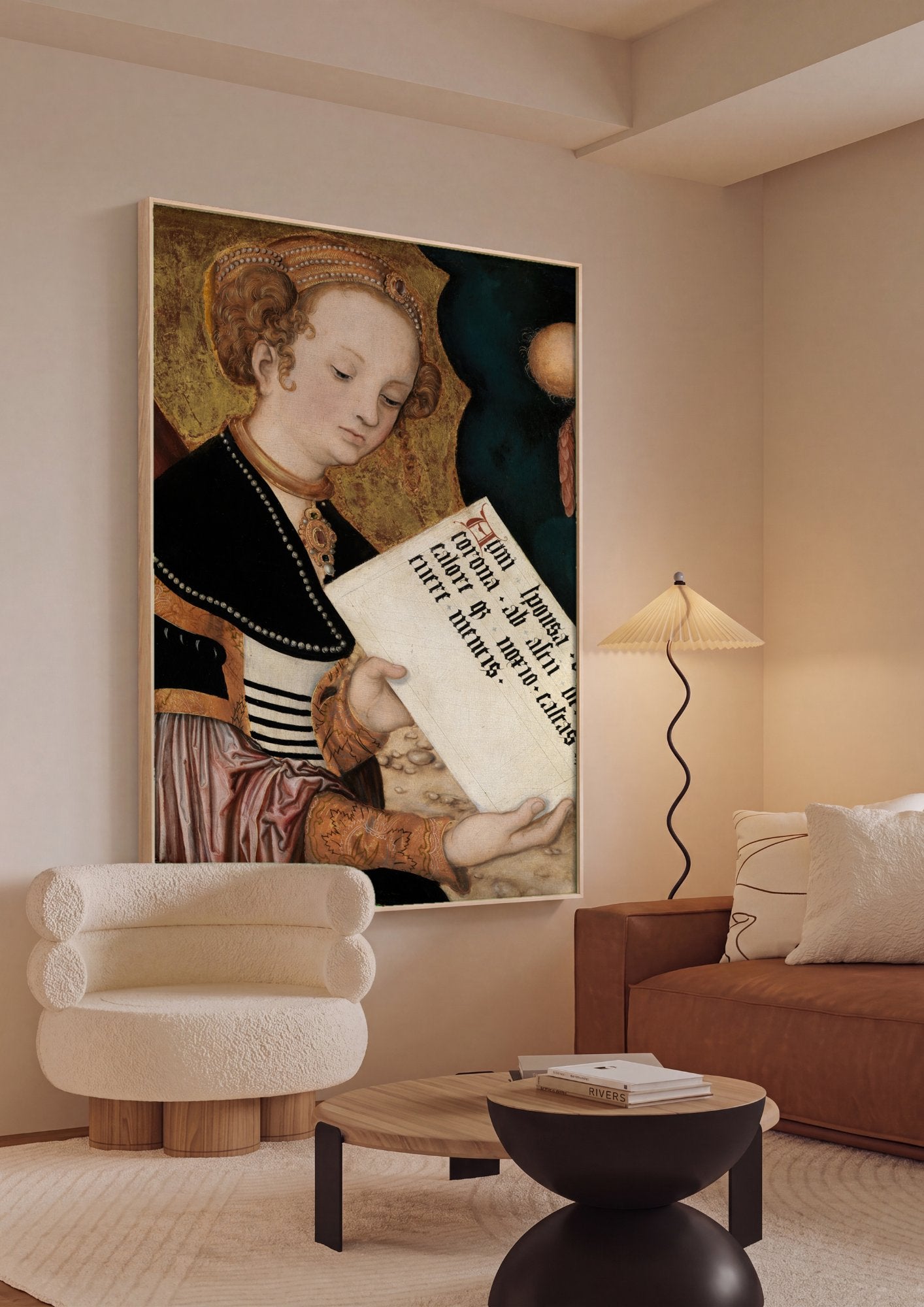 Quadro Decorativo Santa Catarina de Alexandria - Cranach em ambiente decorado