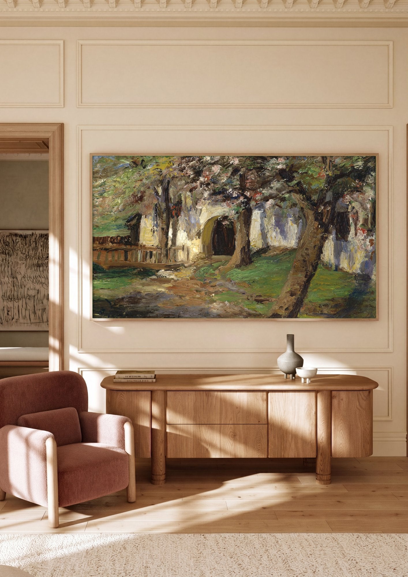 Quadro Decorativo 'A Entrada da Casa' - Olga Wisinger-Florian em ambiente decorado