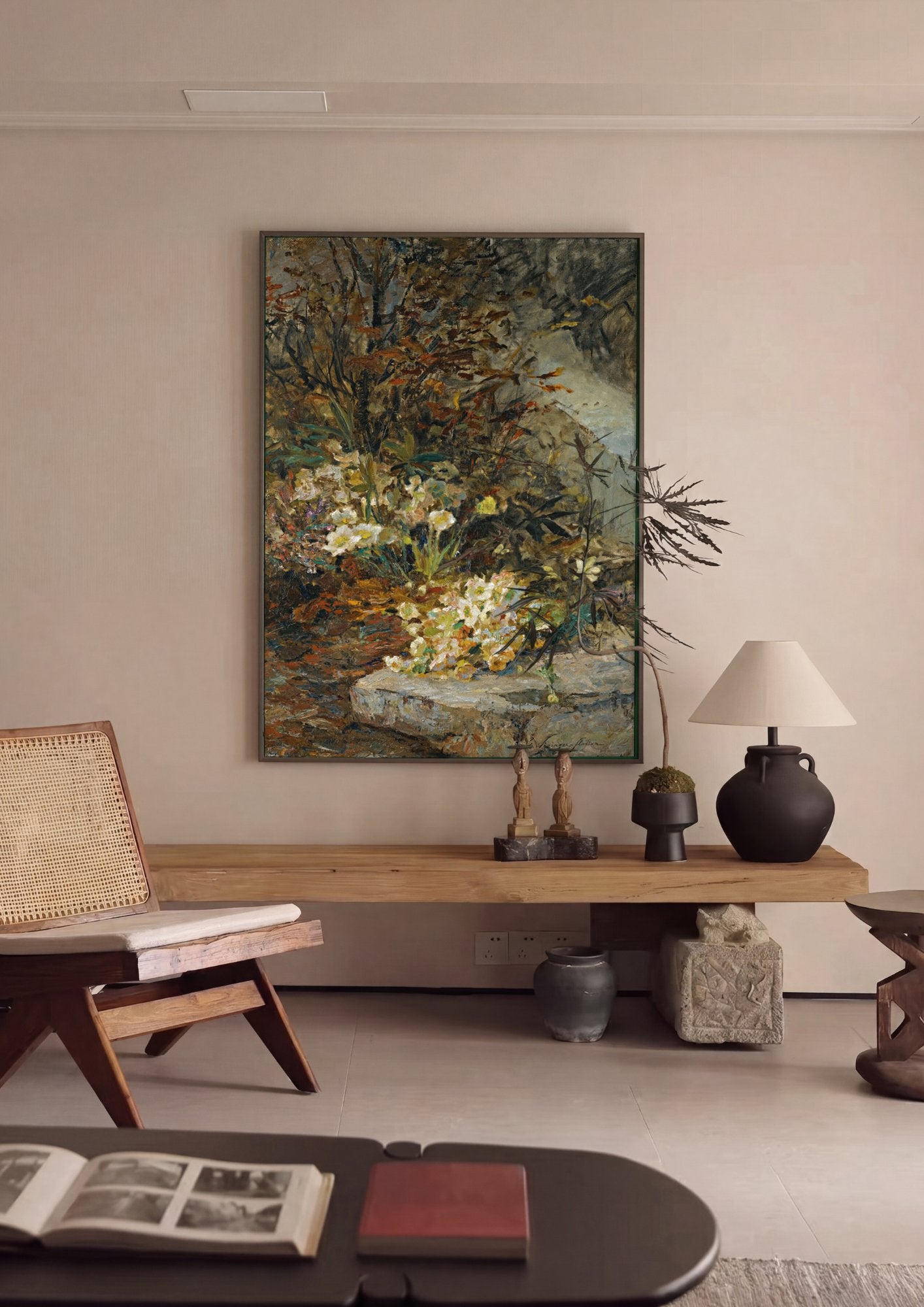 Quadro Decorativo Flores de Inverno - Olga Wisinger-Florian em ambiente decorado