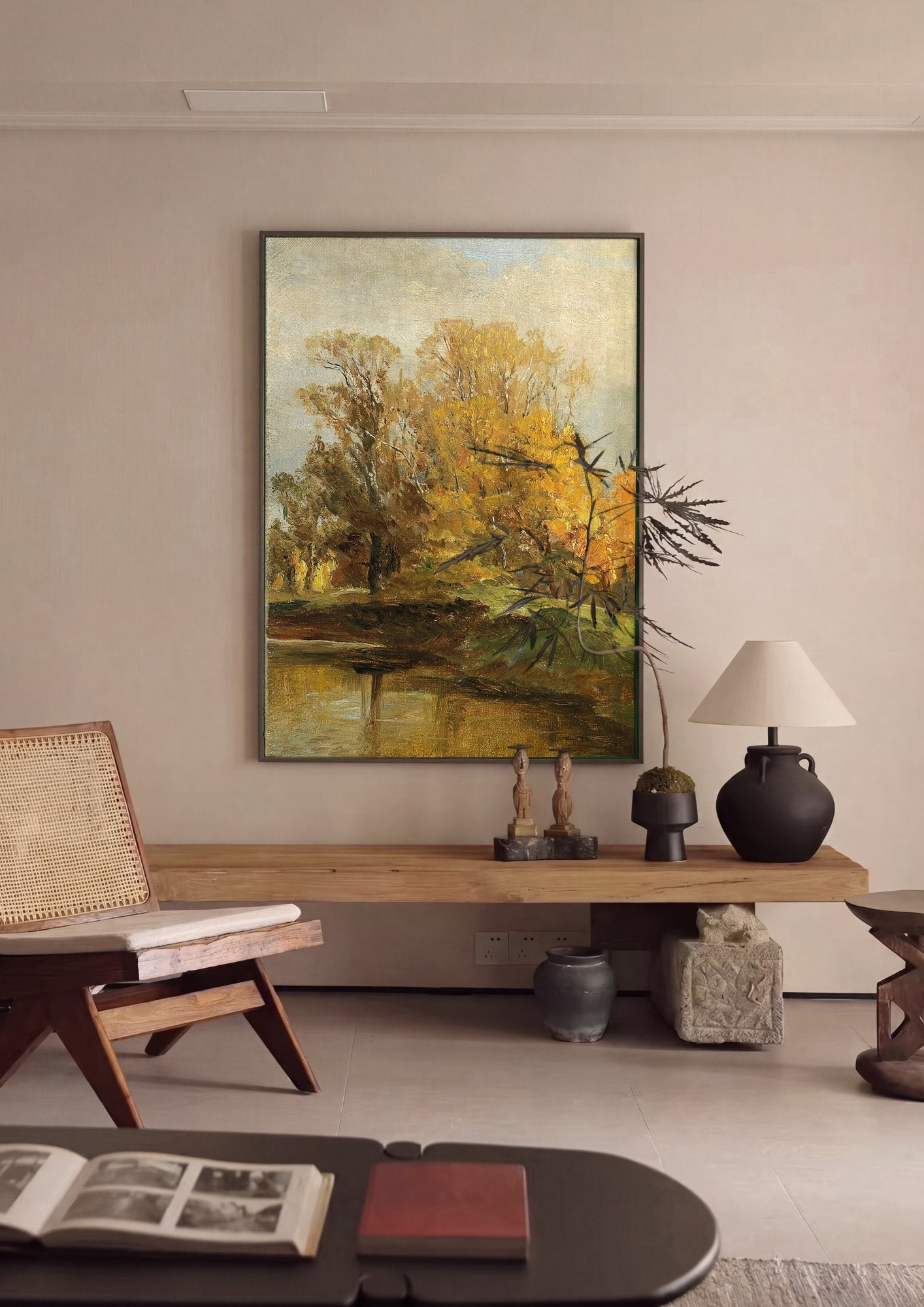 Quadro Decorativo Paisagem Outonal - Olga Wisinger-Florian em ambiente decorado