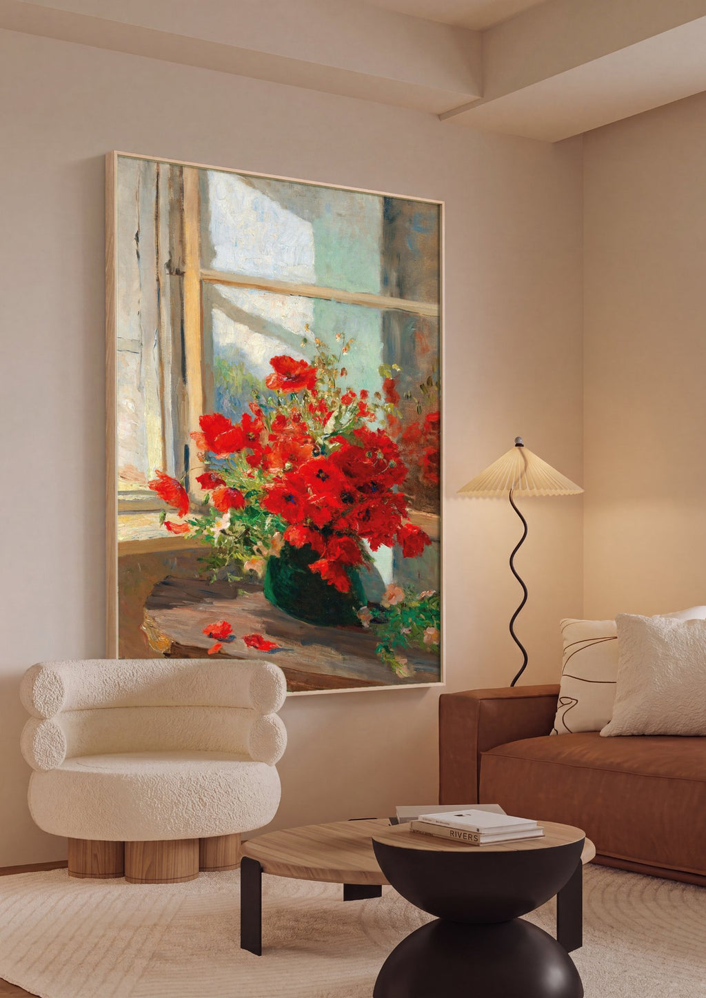 Quadro Decorativo Papoulas à Janela - Olga Wisinger-Florian em ambiente decorado