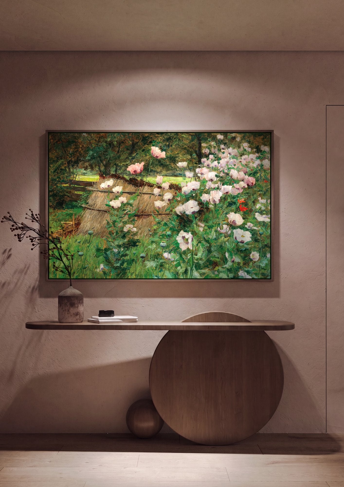 Quadro Decorativo Campo de Papoulas - Olga Wisinger-Florian em ambiente decorado