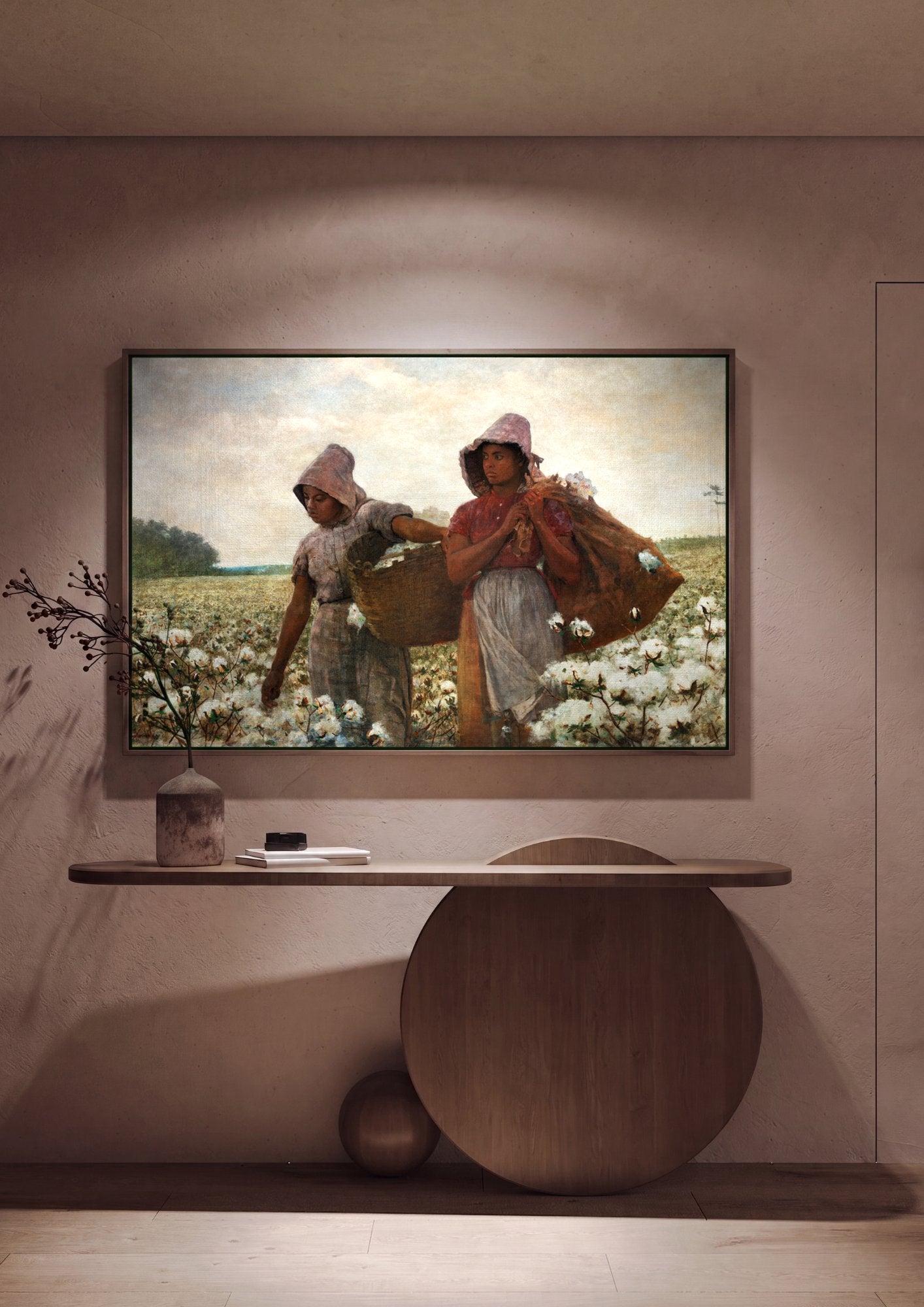 Quadro Decorativo Colheitadeiras de Algodão - Winslow Homer em ambiente decorado