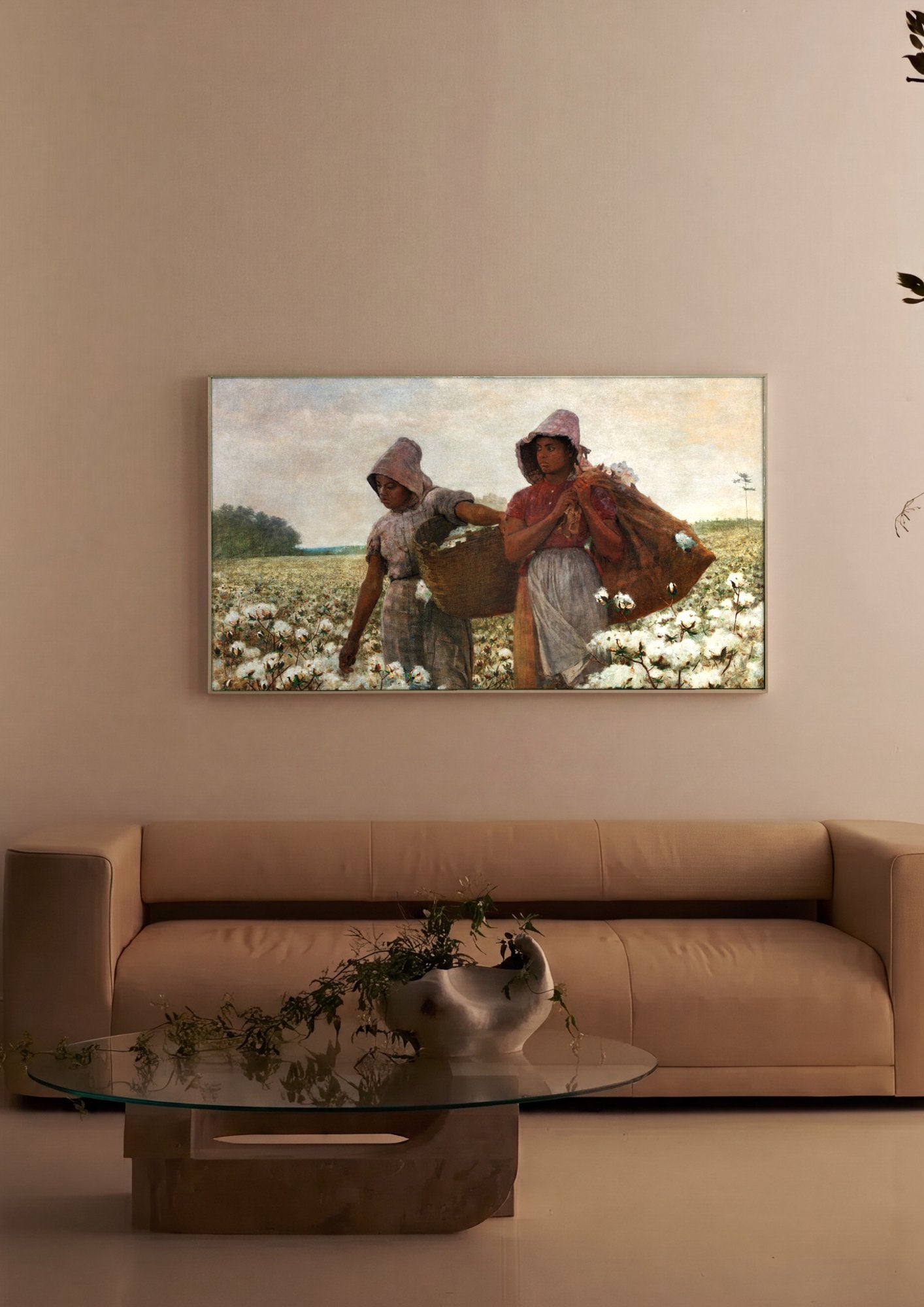 Quadro Decorativo Colheitadeiras de Algodão - Winslow Homer em ambiente decorado