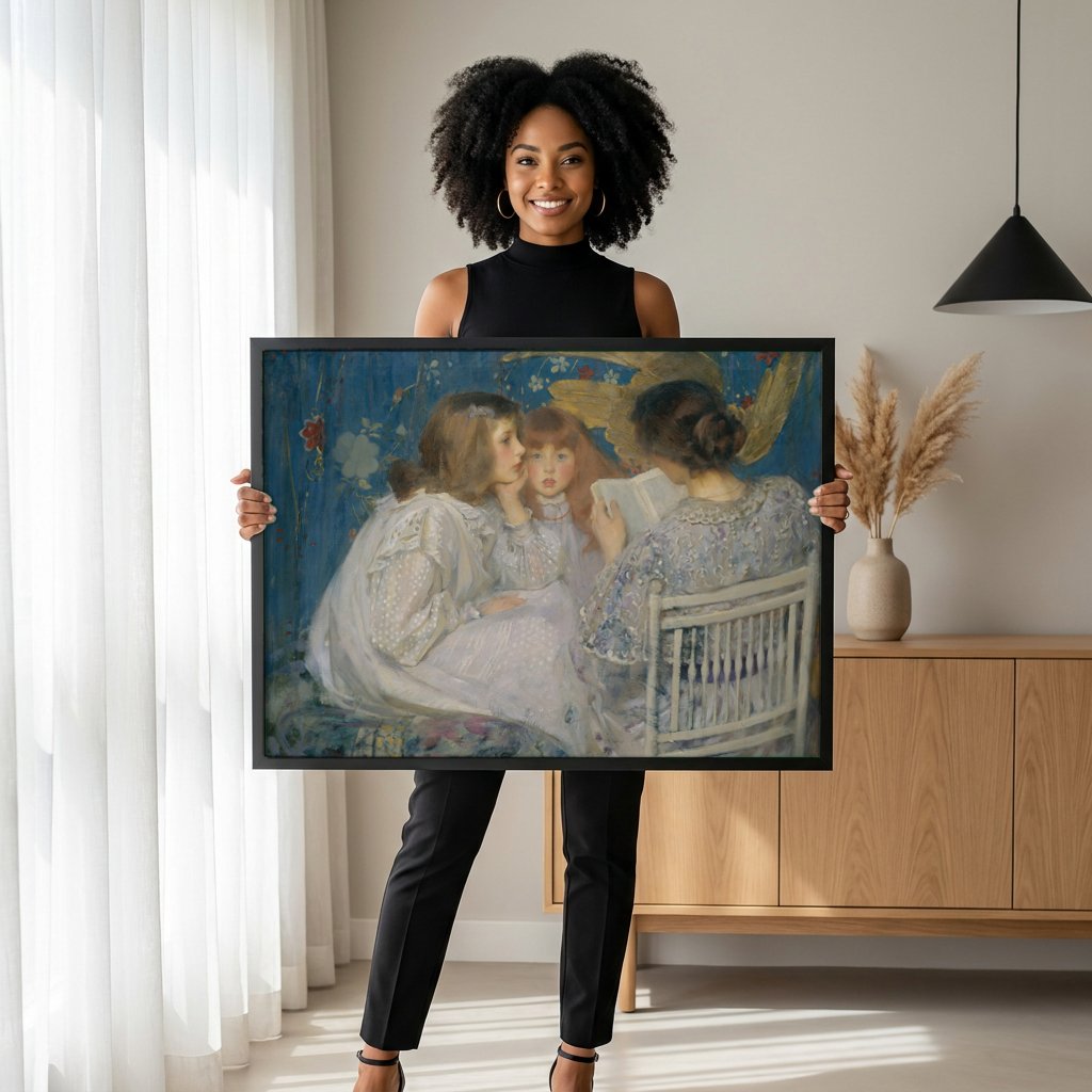 Quadro Decorativo A História Compartilhada - James Jebusa Shannon com modelo em ambiente