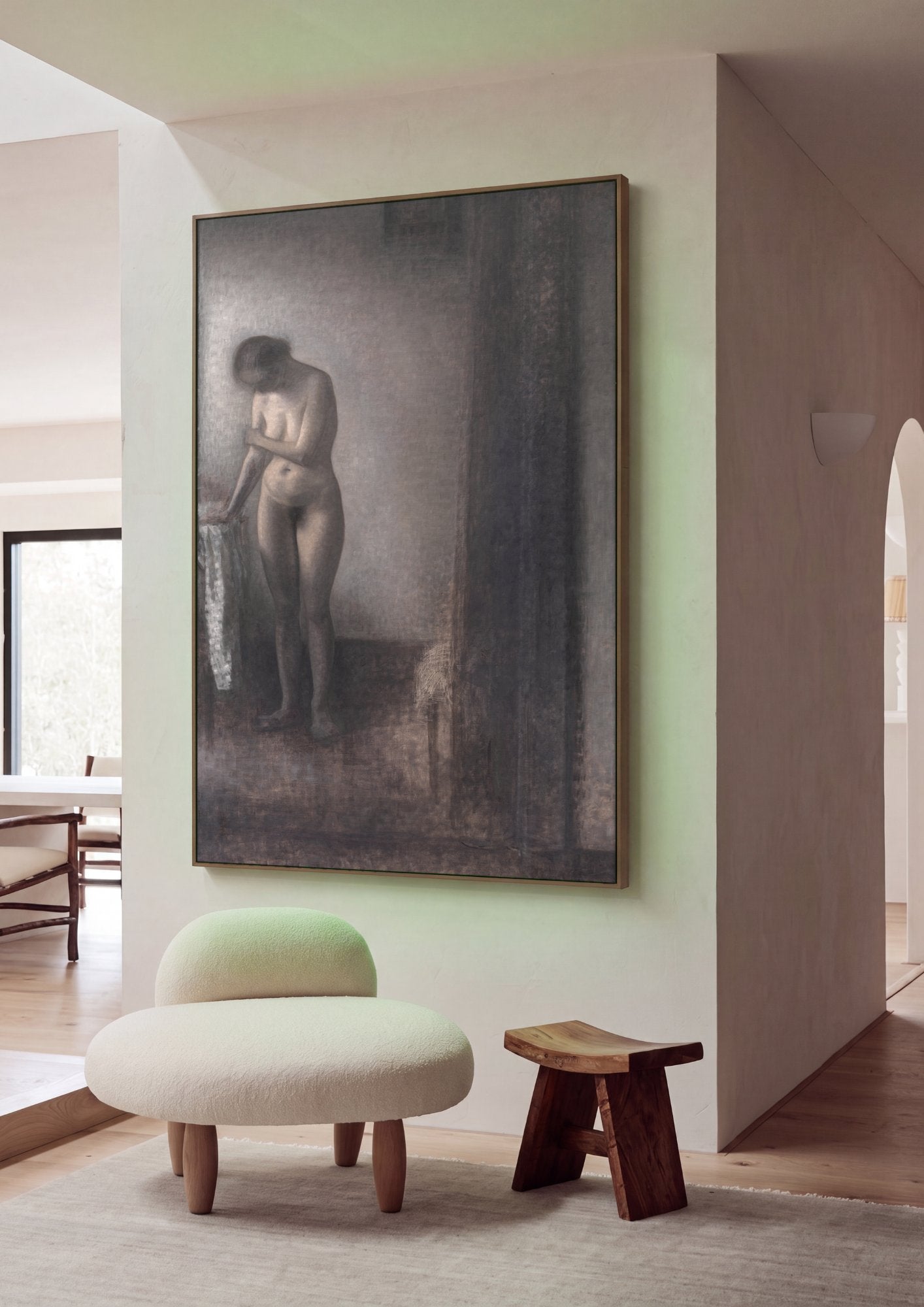 Quadro Decorativo Nudez Enigmática - Vilhelm Hammershøi em ambiente decorado