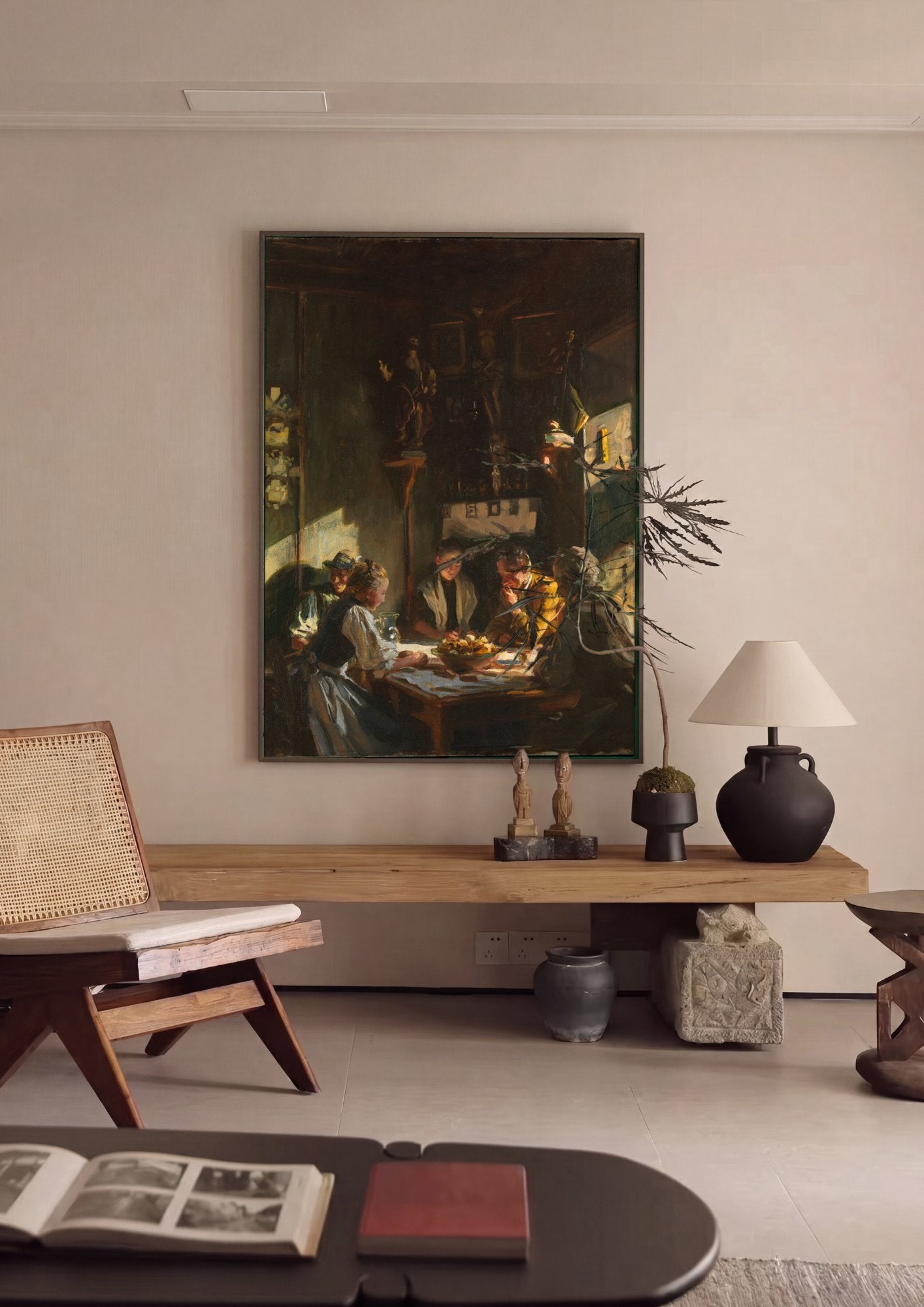 Quadro Decorativo A Refeição da Família - John Singer Sargent em ambiente decorado