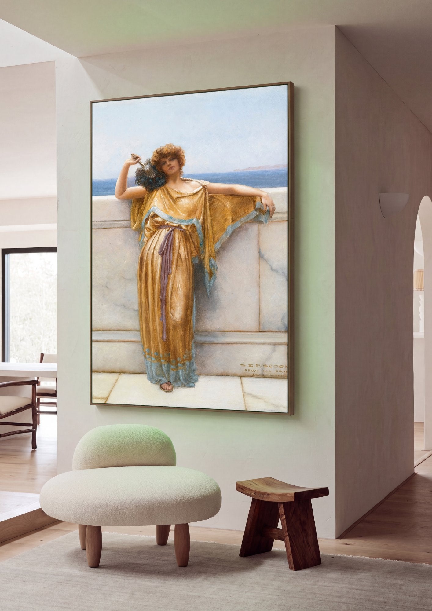 Quadro Decorativo A Favorita - John William Godward em ambiente decorado