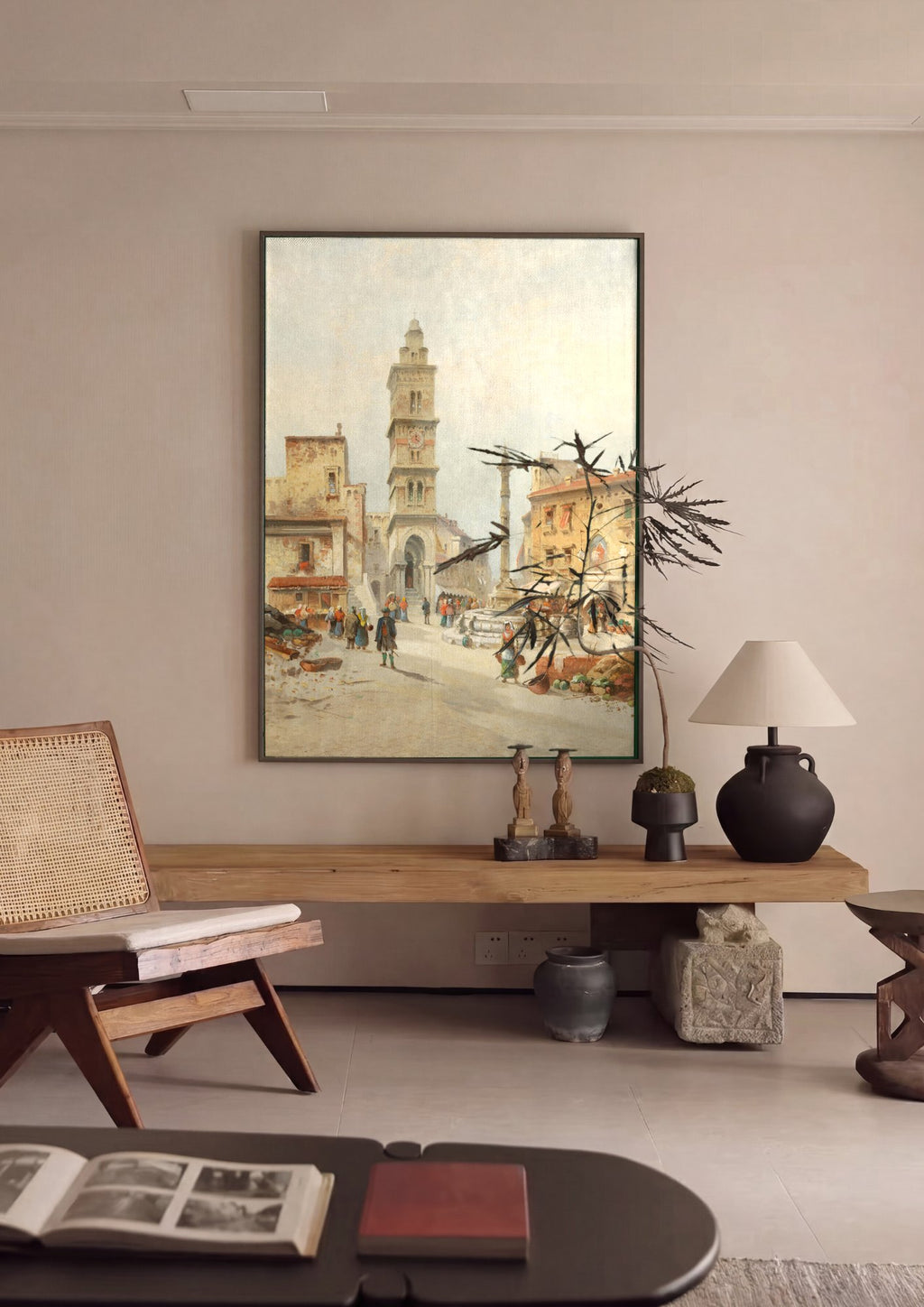 Quadro Decorativo Cena de Mercado Italiano - Karl Kaufmann em ambiente decorado