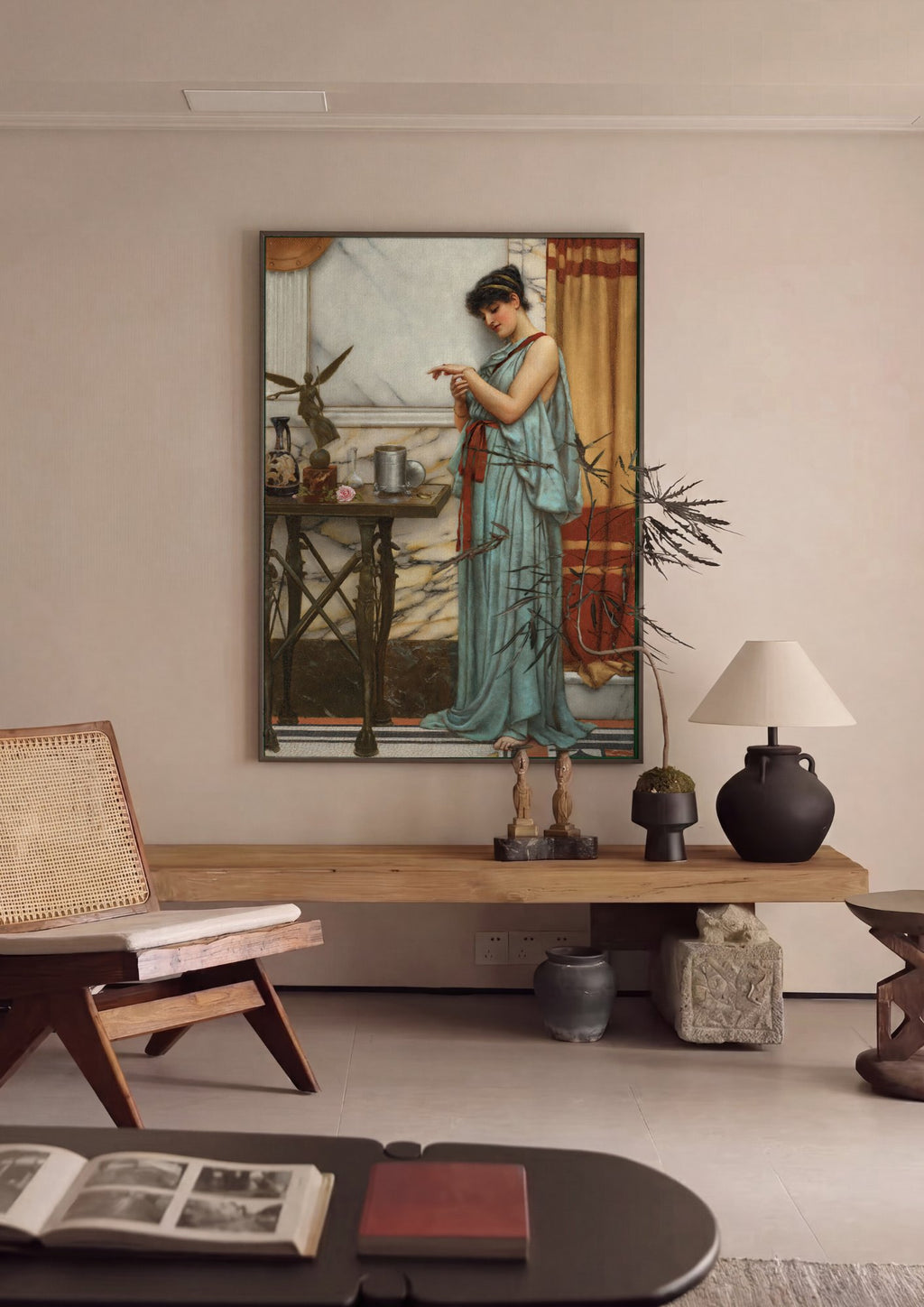 Quadro Decorativo A Toilette - John William Godward em ambiente decorado
