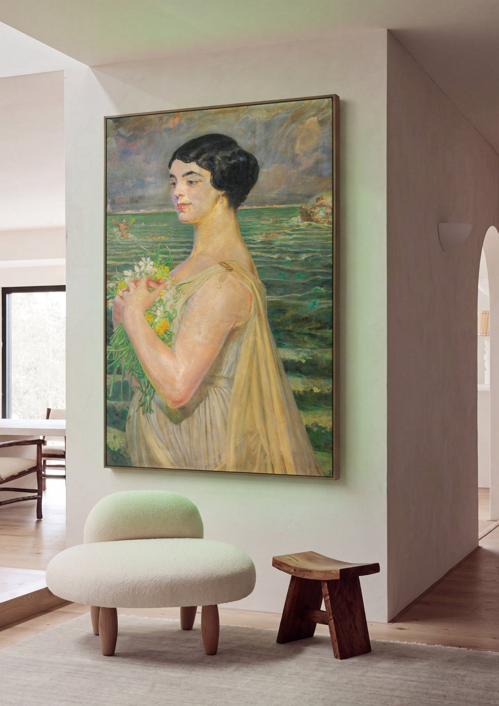 Quadro Decorativo A Poetisa (Melancholia) - Jacek Malczewski em ambiente decorado