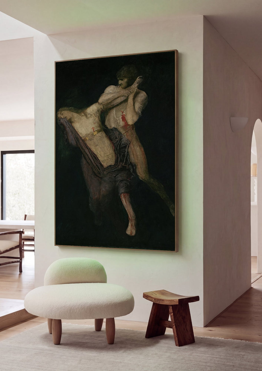 Quadro Decorativo A Peste - Arnold Böcklin em ambiente decorado