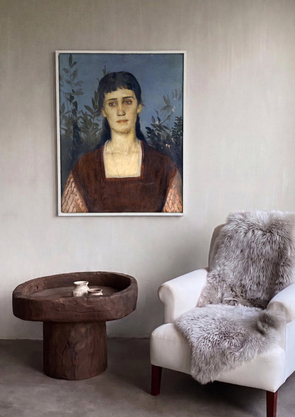 Quadro Decorativo 'A Peste' - Arnold Böcklin em ambiente decorado