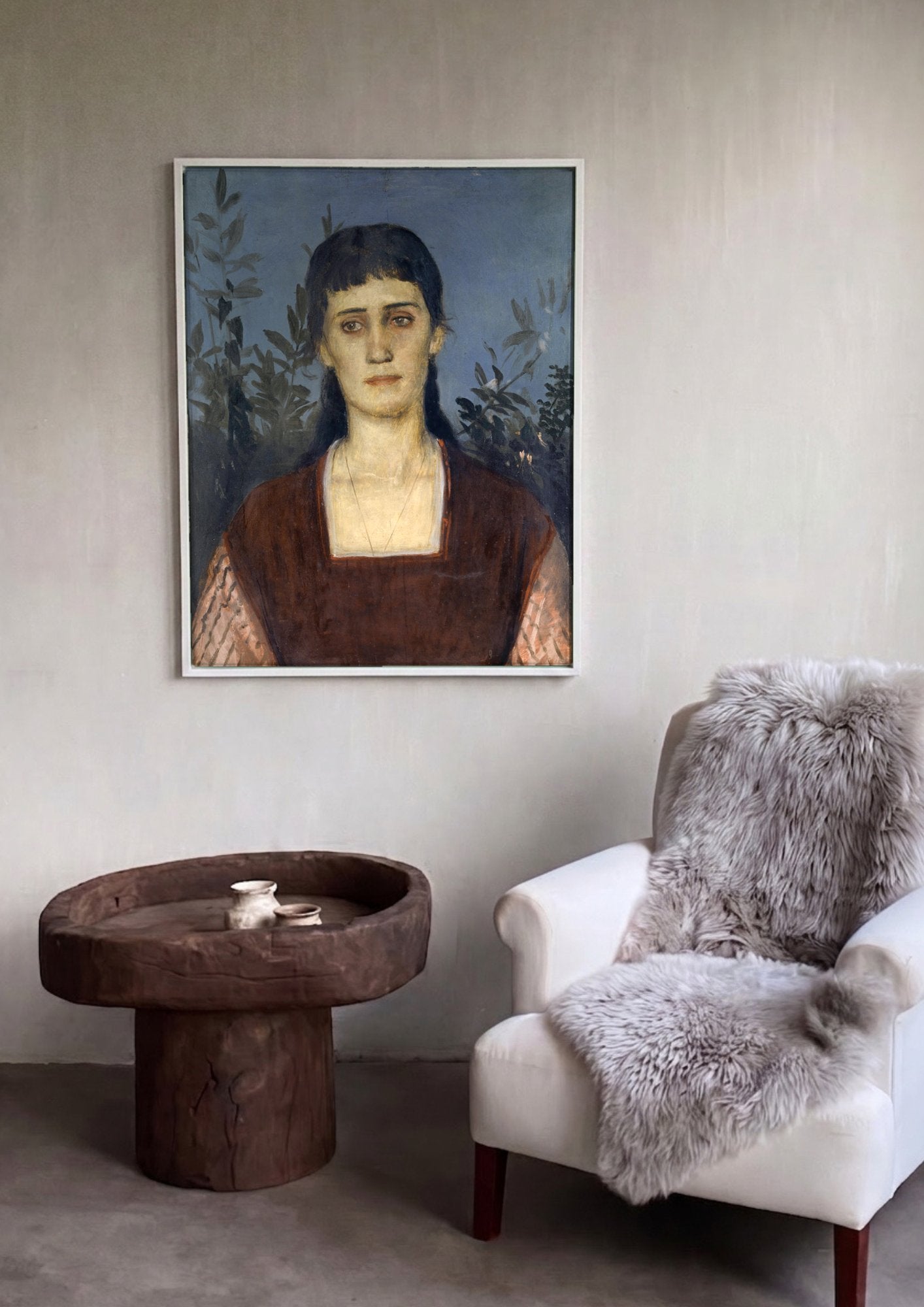 Quadro Decorativo 'A Peste' - Arnold Böcklin em ambiente decorado