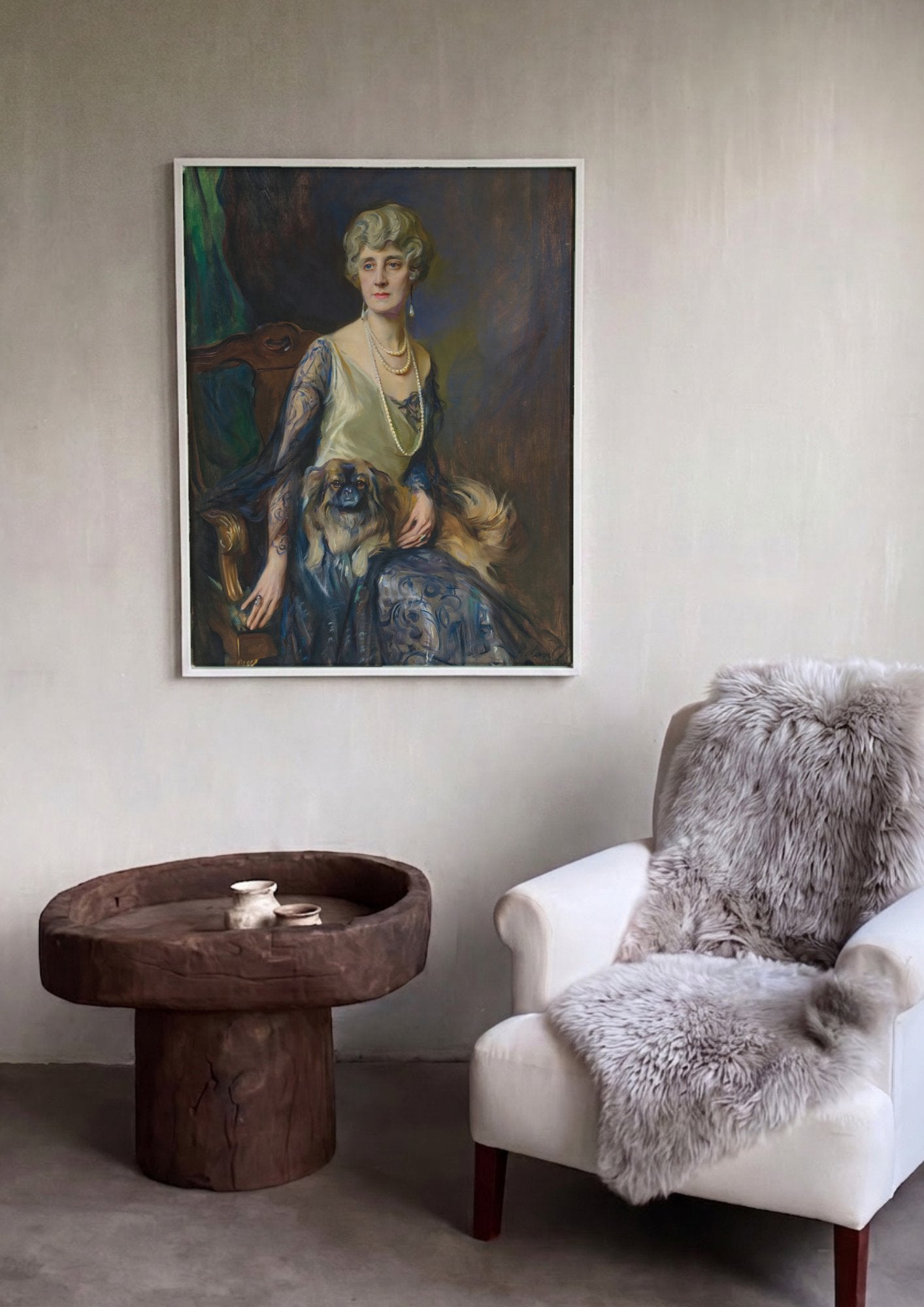 Quadro Decorativo Retrato com Cão - Philip de László em ambiente decorado