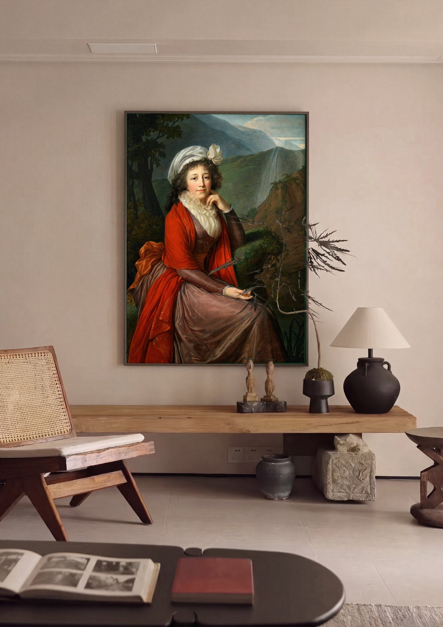 Quadro Decorativo Retrato de Mulher - Elisabeth Le Brun em ambiente decorado