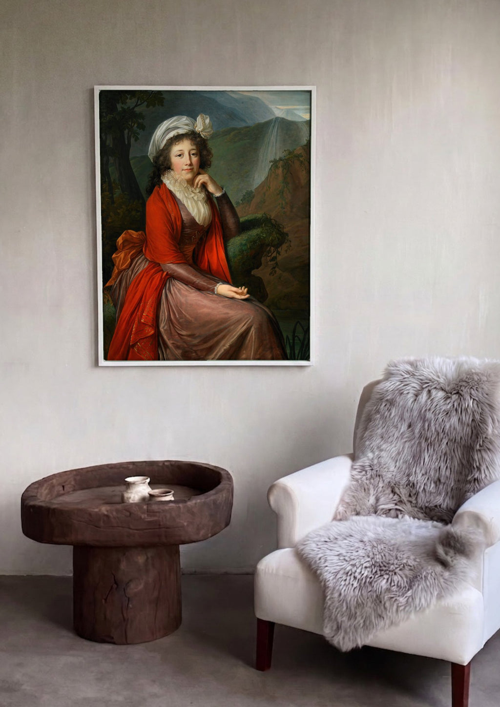 Quadro Decorativo Retrato de Mulher - Elisabeth Le Brun em ambiente decorado