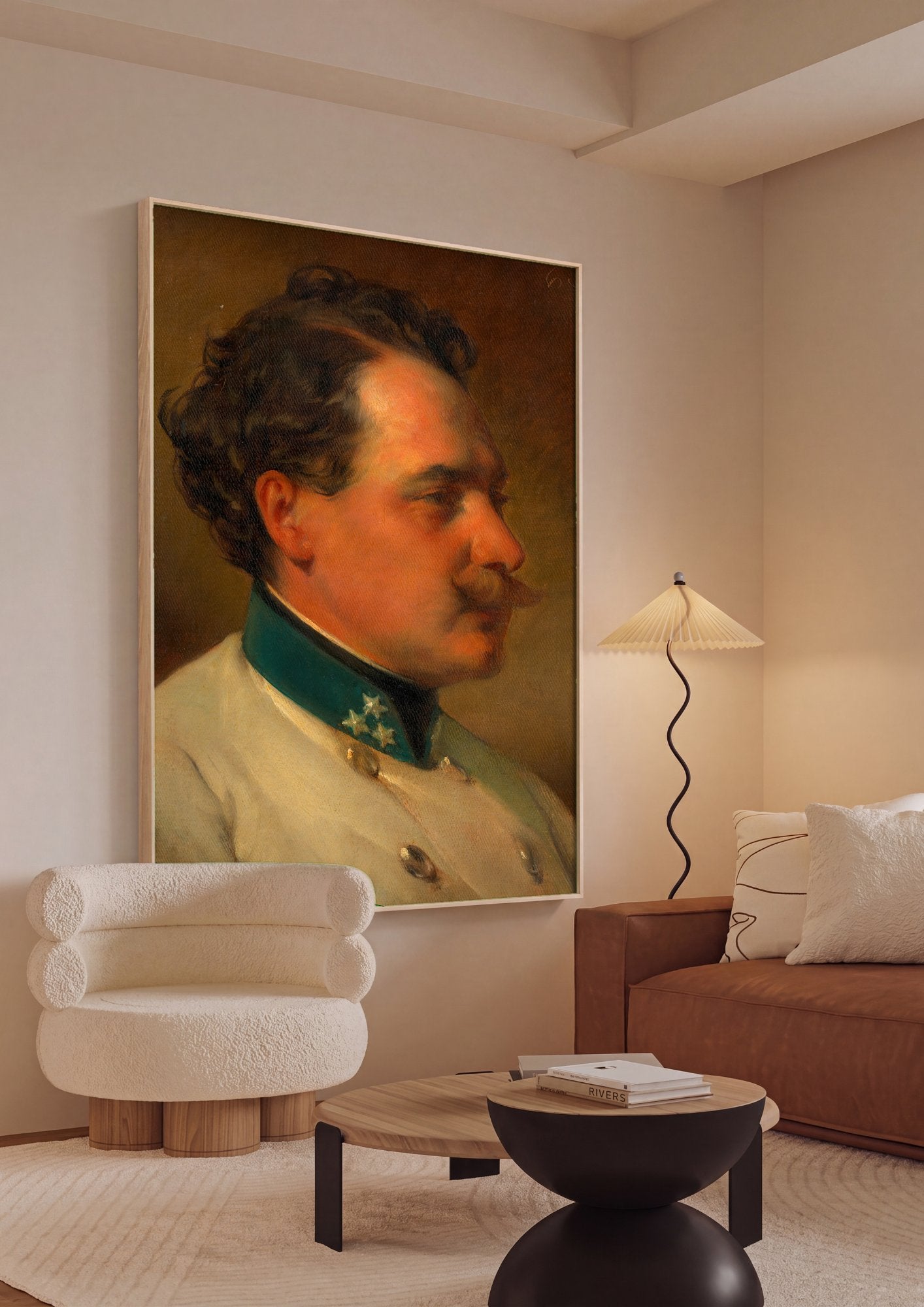Quadro Decorativo 'Retrato de Homem Militar' - Von Amerling em ambiente decorado