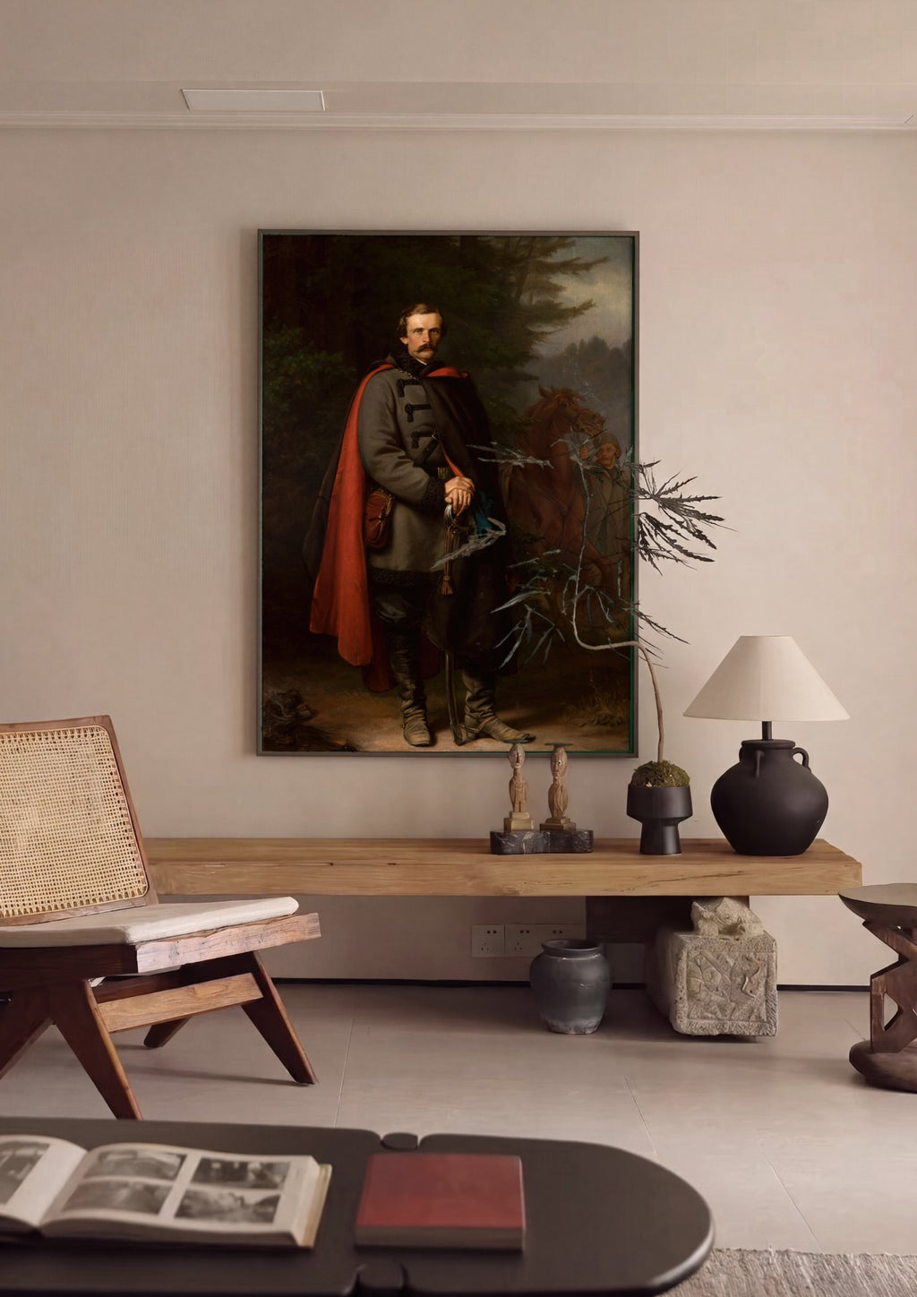 Quadro Decorativo Retrato de Homem Militar - Simmler em ambiente decorado