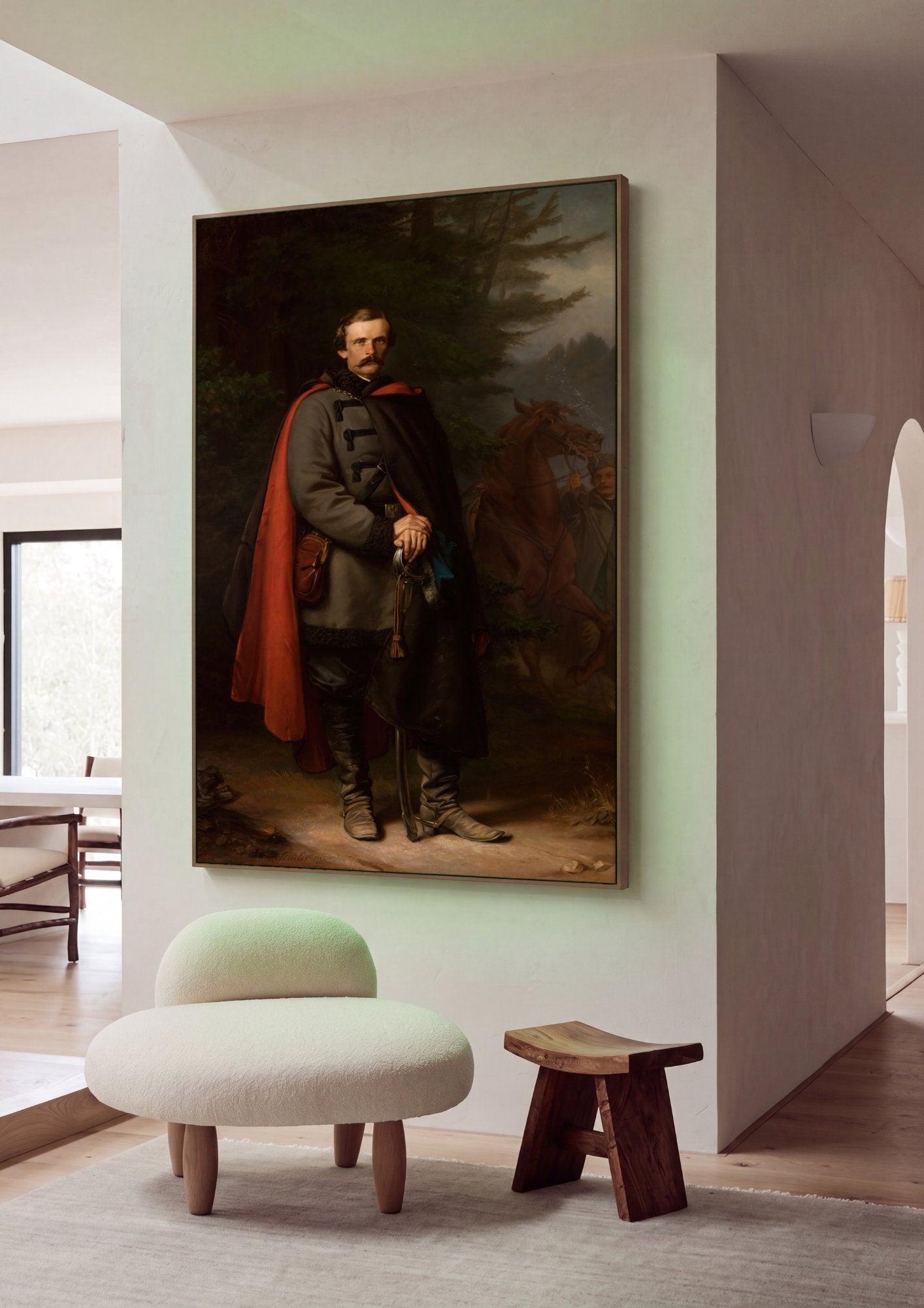 Quadro Decorativo Retrato de Homem Militar - Simmler em ambiente decorado