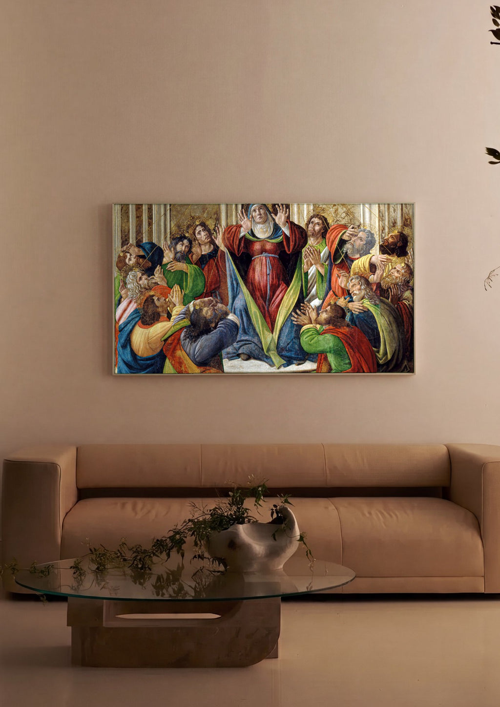 Quadro Decorativo Pentecostes - Botticelli em ambiente decorado
