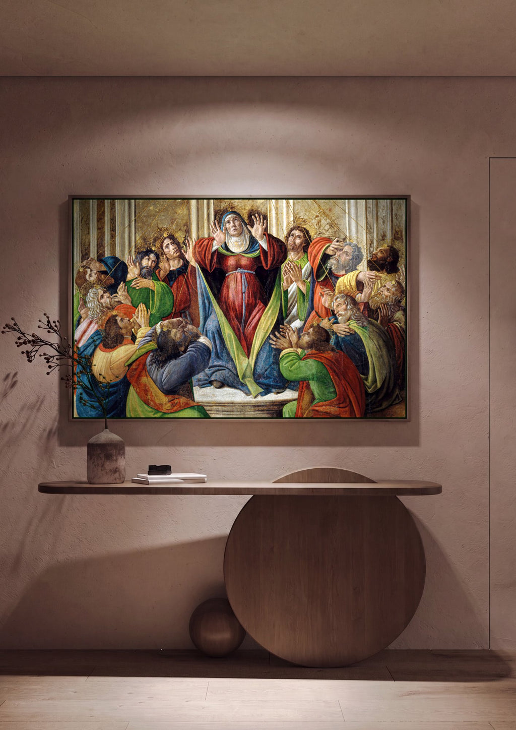 Quadro Decorativo Pentecostes - Botticelli em ambiente decorado