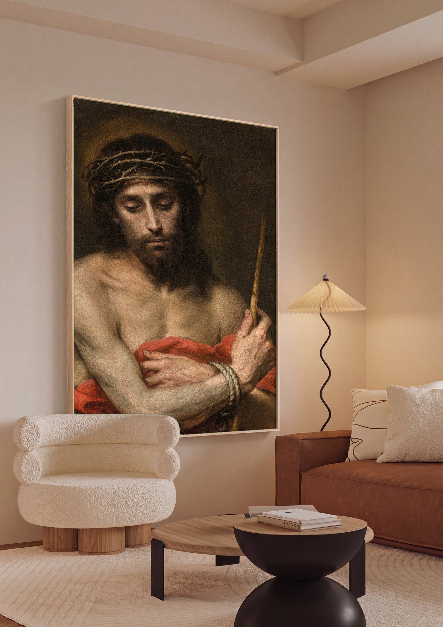 Quadro Decorativo Ecce Homo - Murillo em ambiente decorado