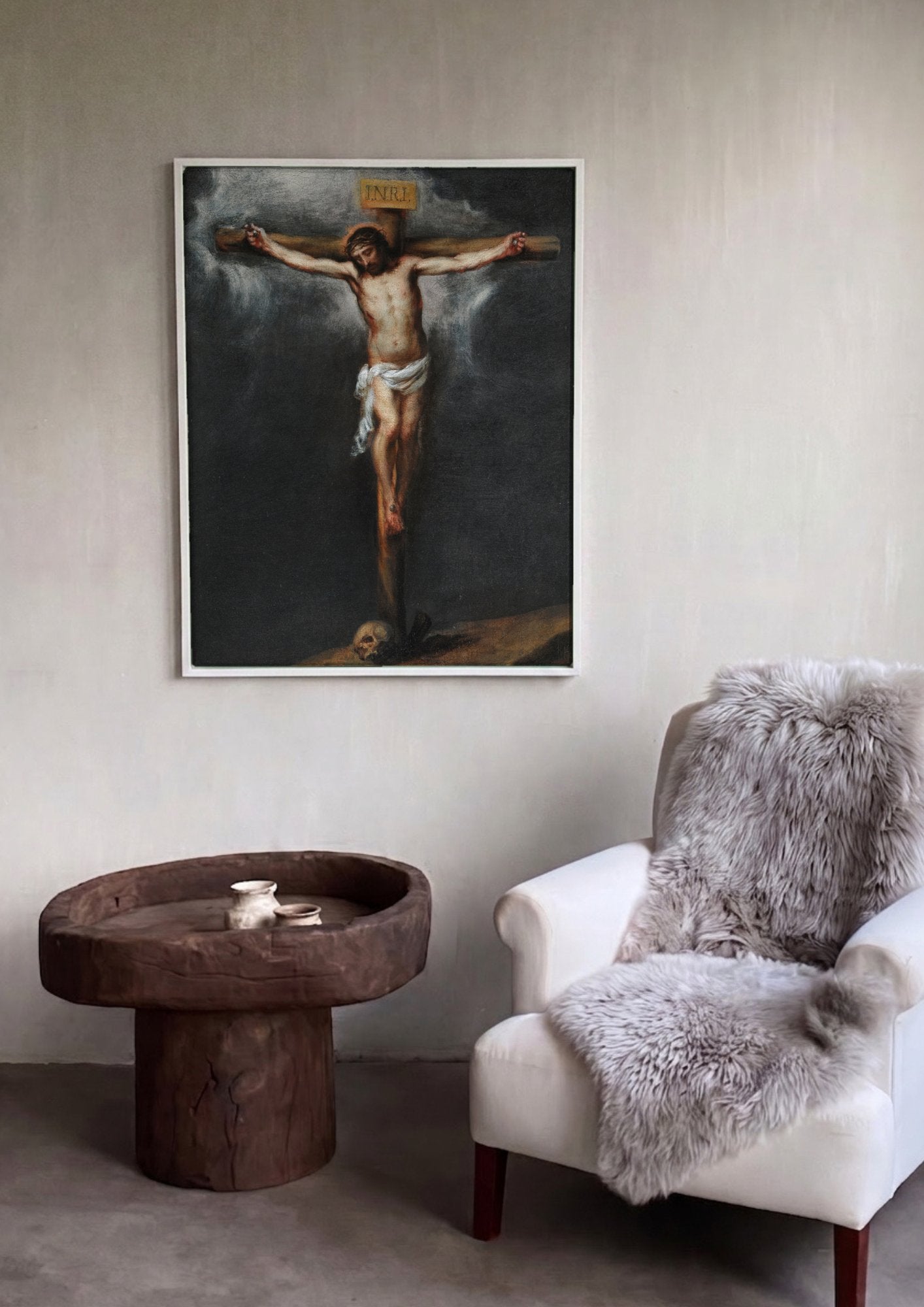 Quadro Decorativo A Crucifixão - Murillo em ambiente decorado