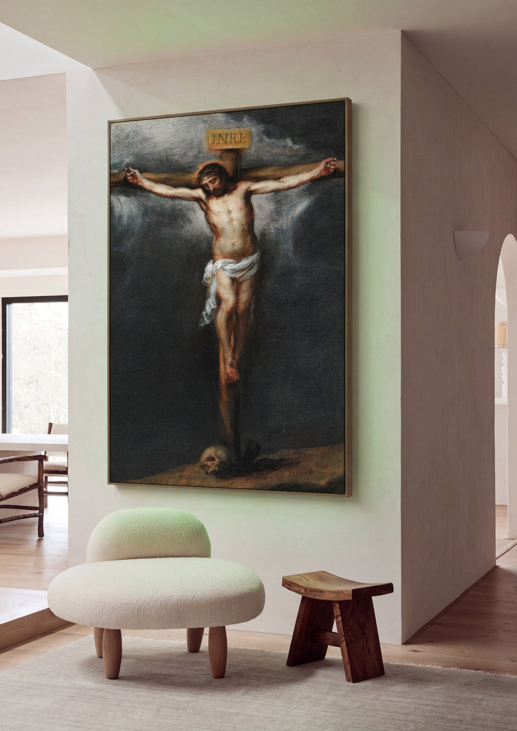 Quadro Decorativo A Crucifixão - Murillo em ambiente decorado