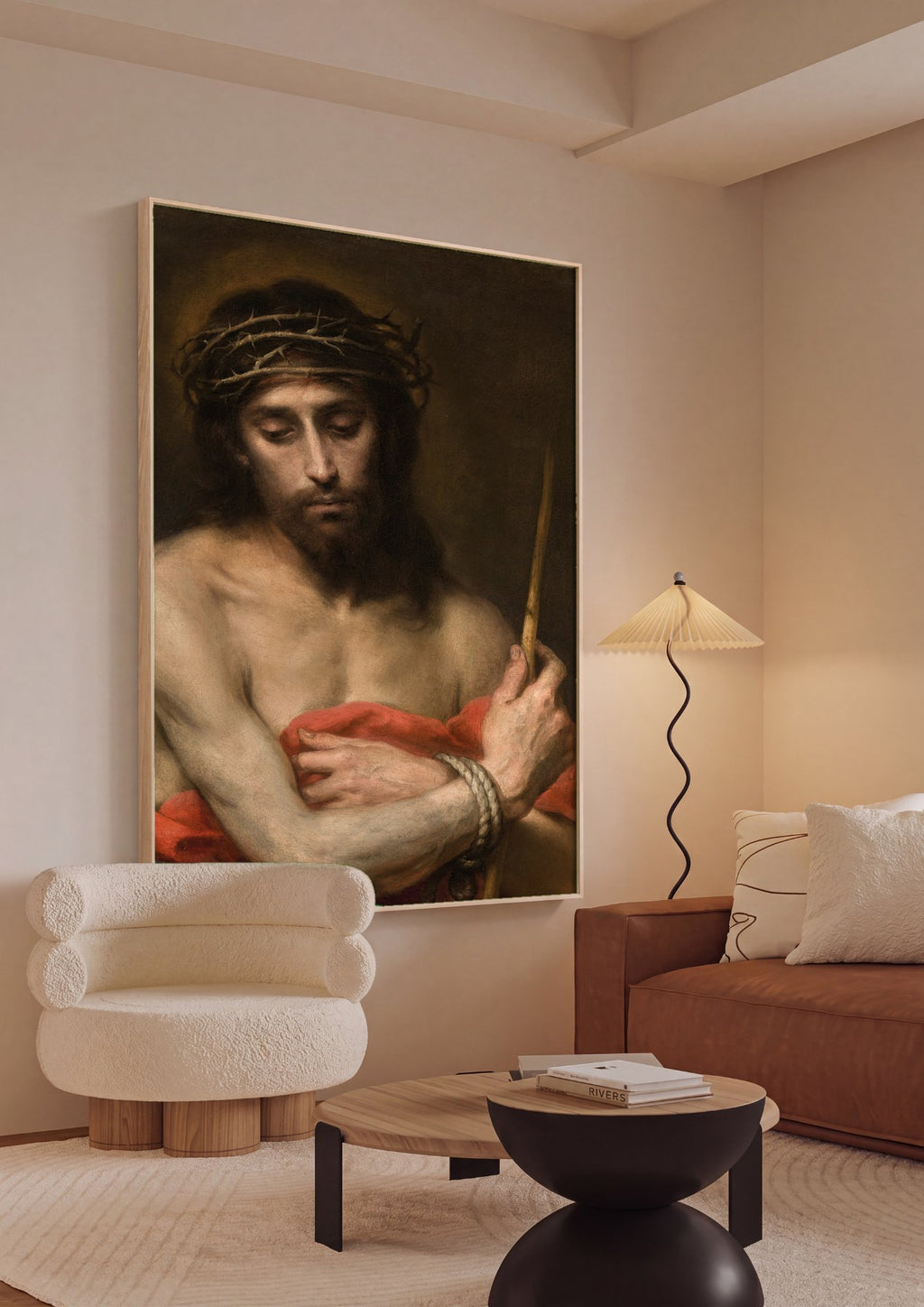 Quadro Decorativo Ecce Homo - Murillo em ambiente decorado