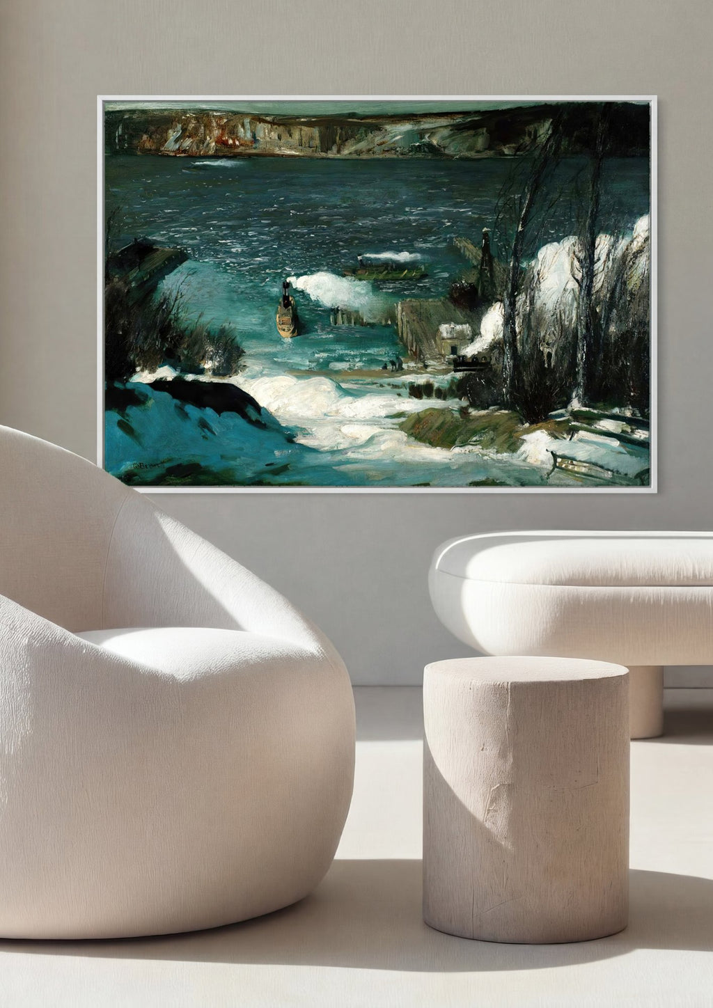 Quadro Decorativo Ice Floes - George Bellows em ambiente decorado